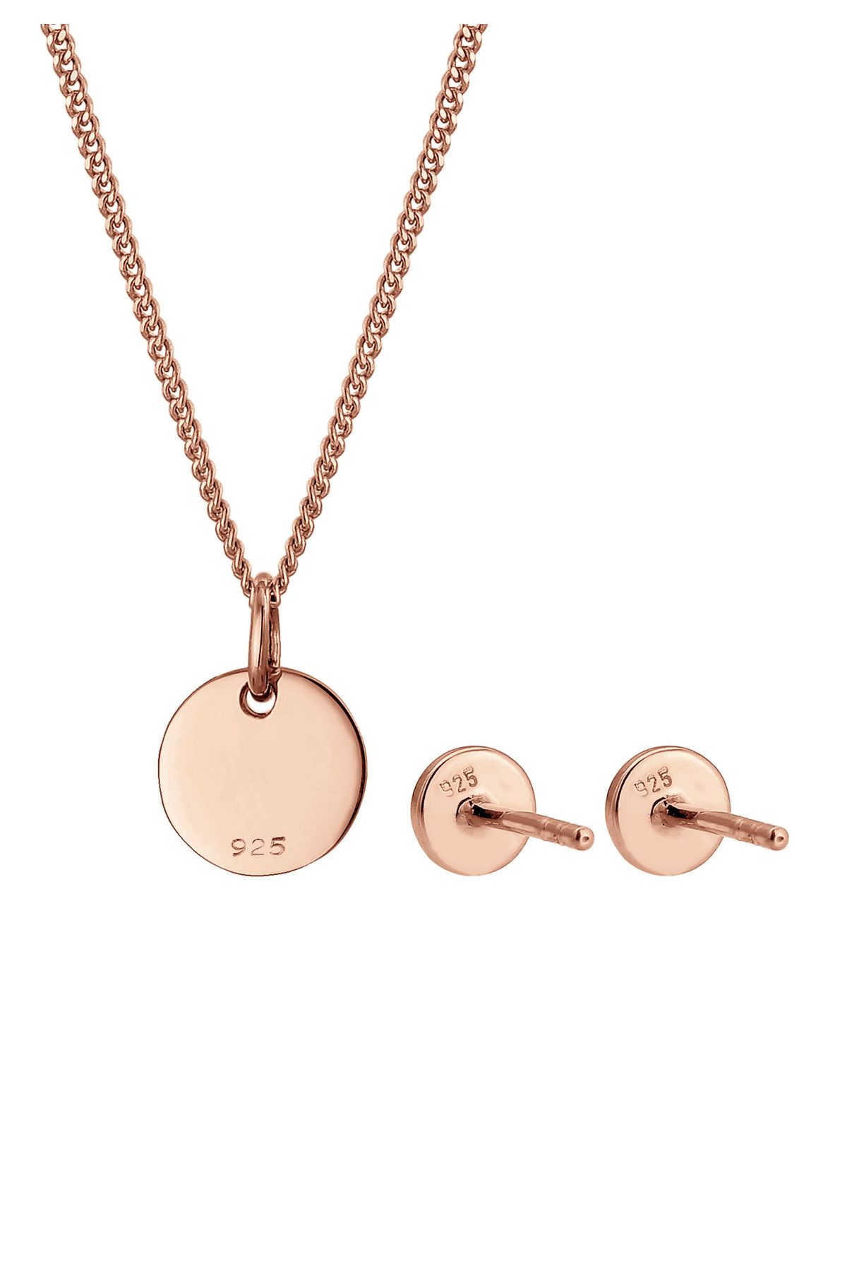 ELLI-Schmuckset Basic Set Kreis Halskette Ohrstecker 925 Silber 3