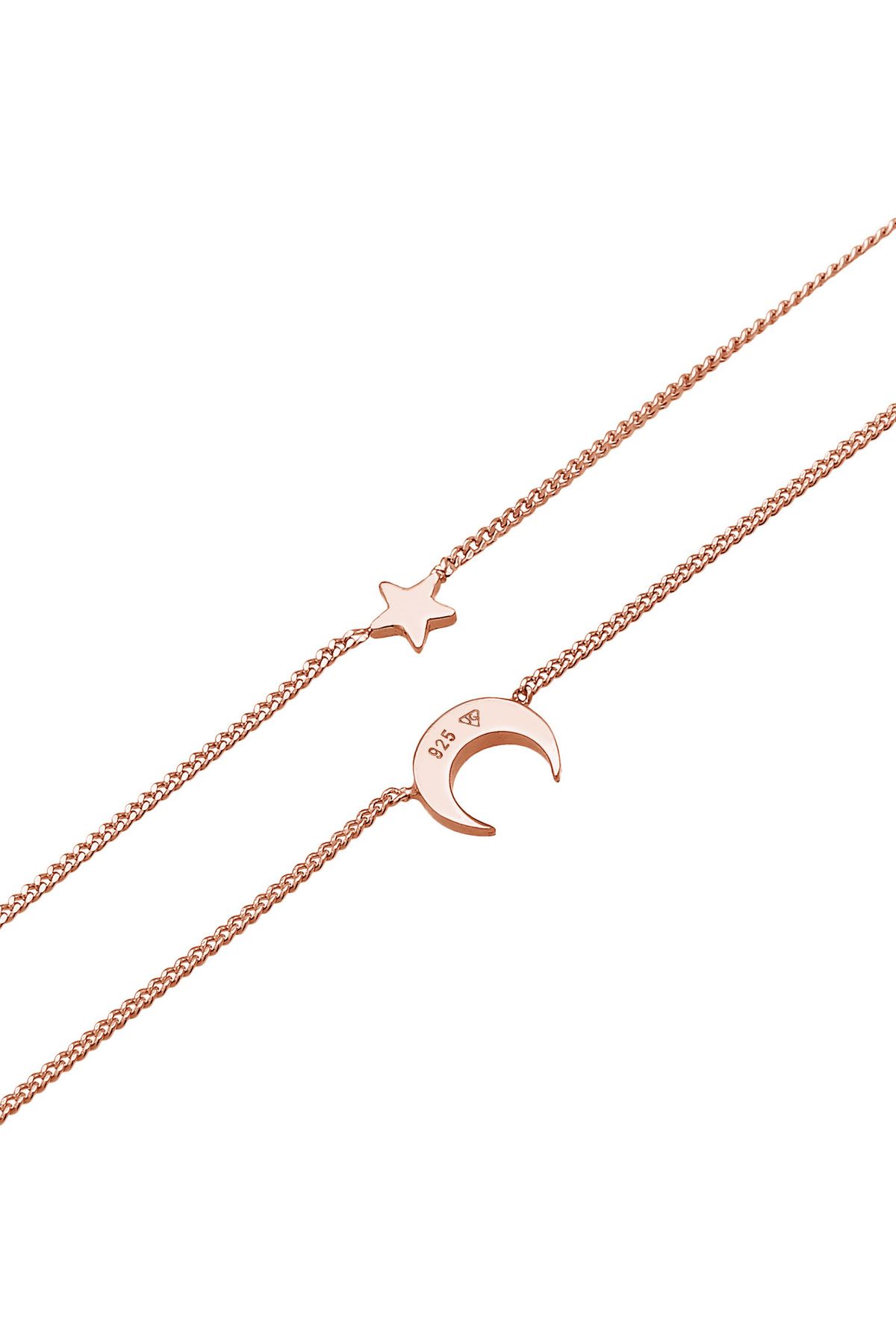 ELLI-Halskette Layered Choker Astro Halbmond Sterne 925 Silber 4
