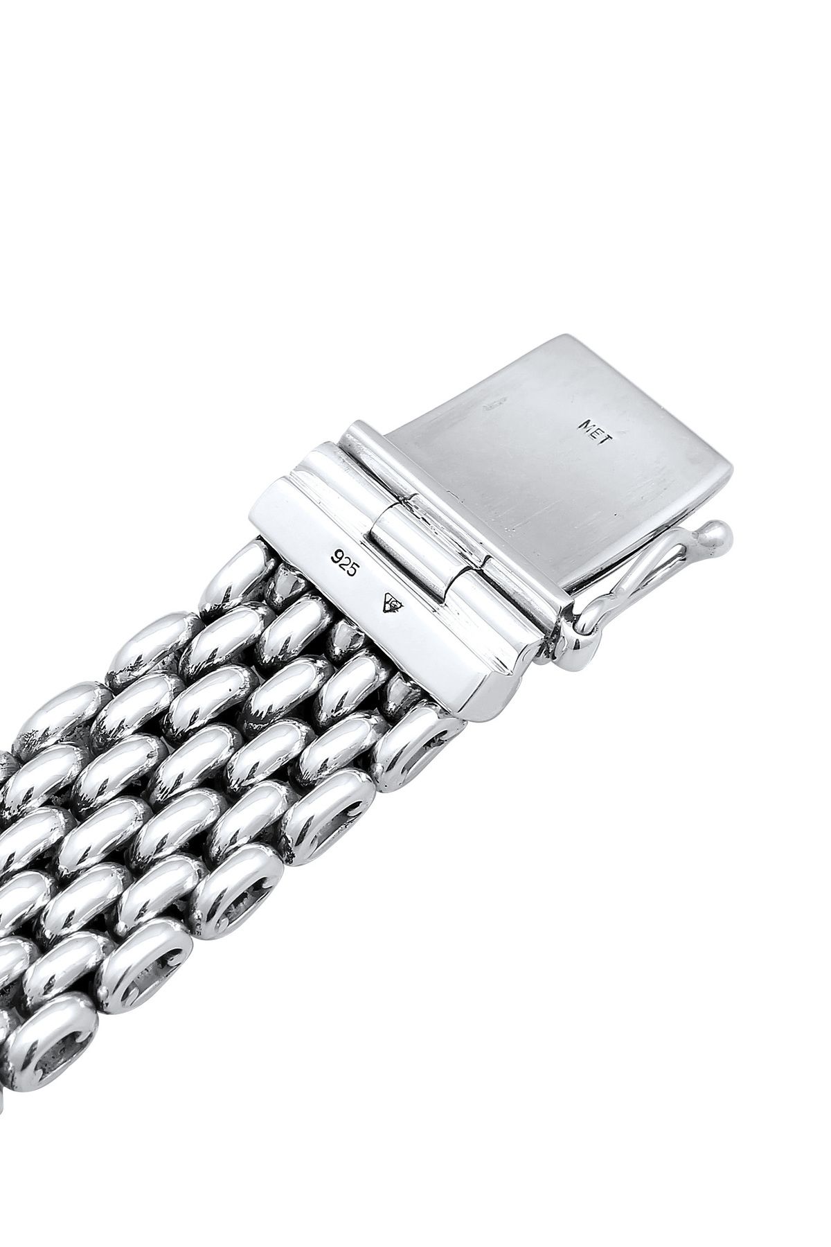 KUZZOI-Armband Herren Robuster Kastenverschluss 925 Sterling Silber 3