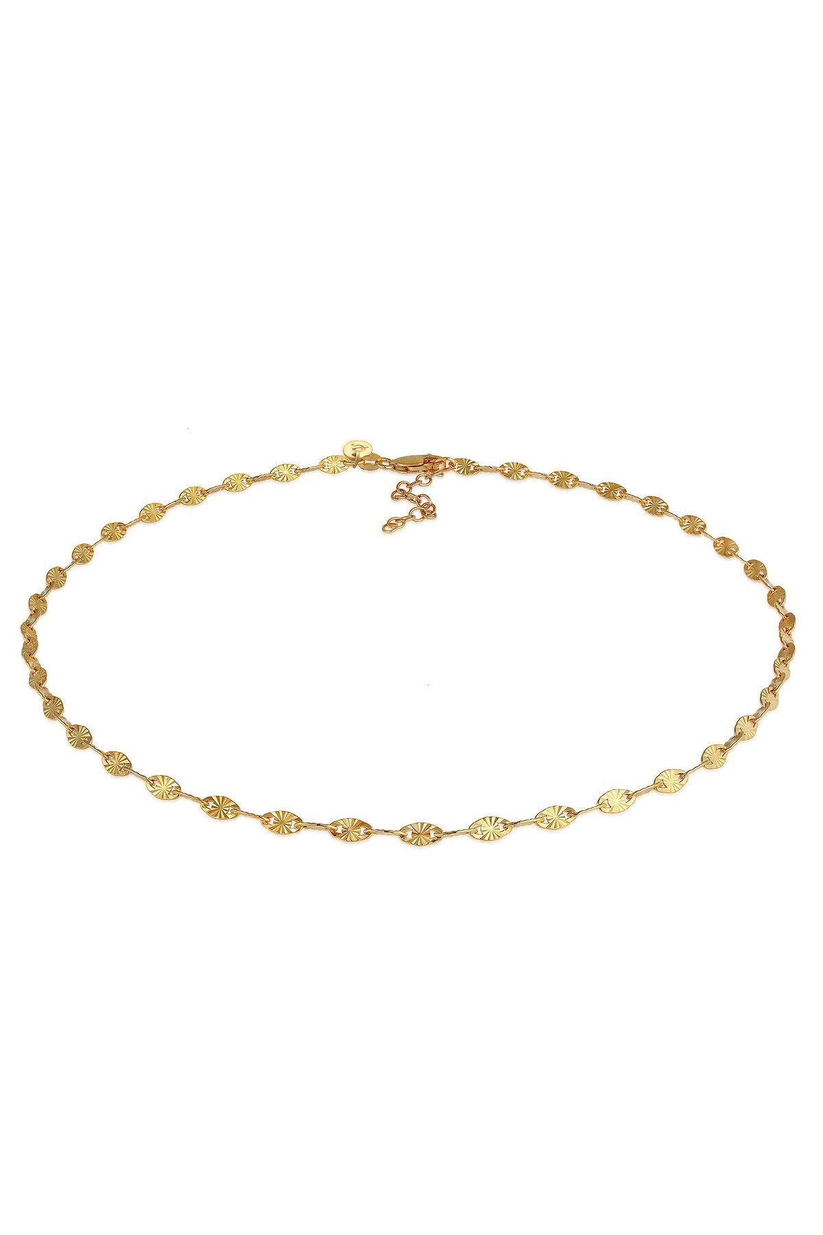 ELLI-Halskette Damen Choker Plättchen Design Stern Look Trend aus 925 Sterling Silber 1