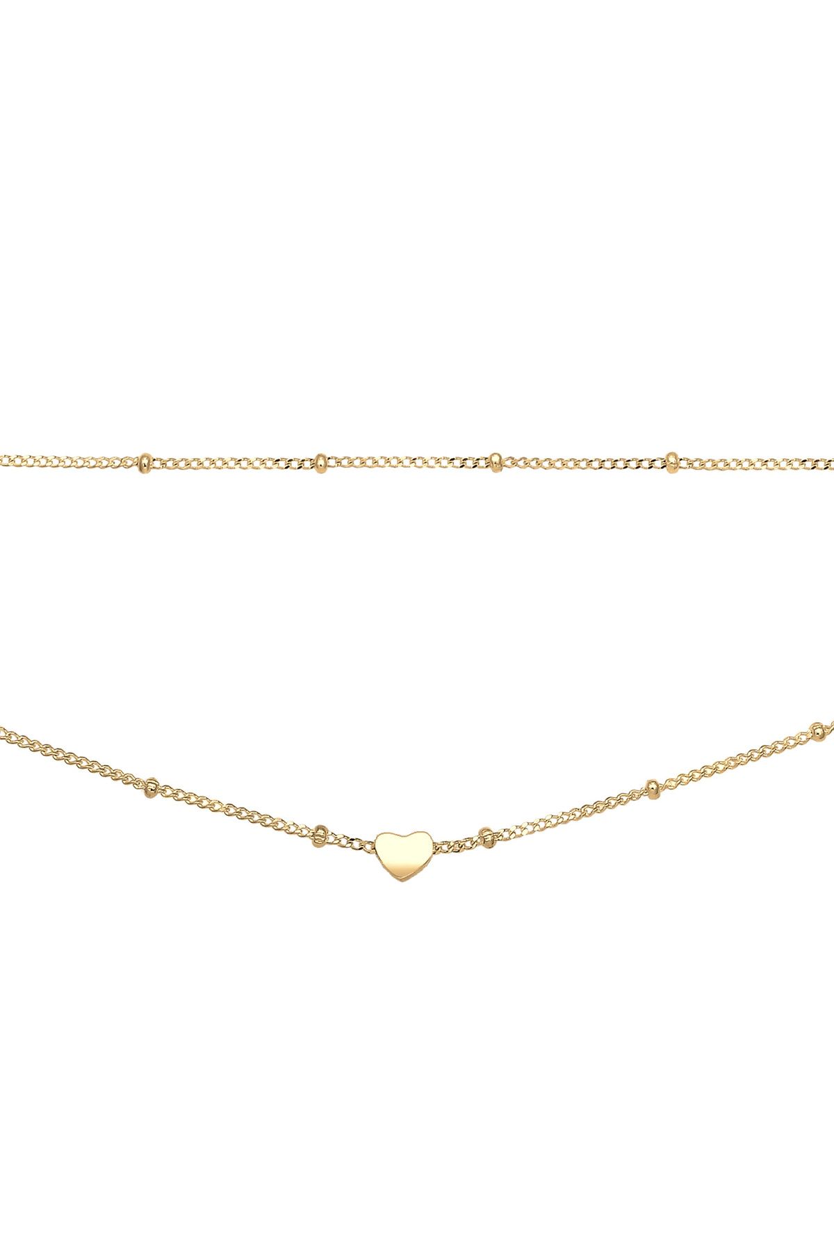 ELLI-Damen-Choker – Layer Look Heart Trend, 925er Sterlingsilber 2