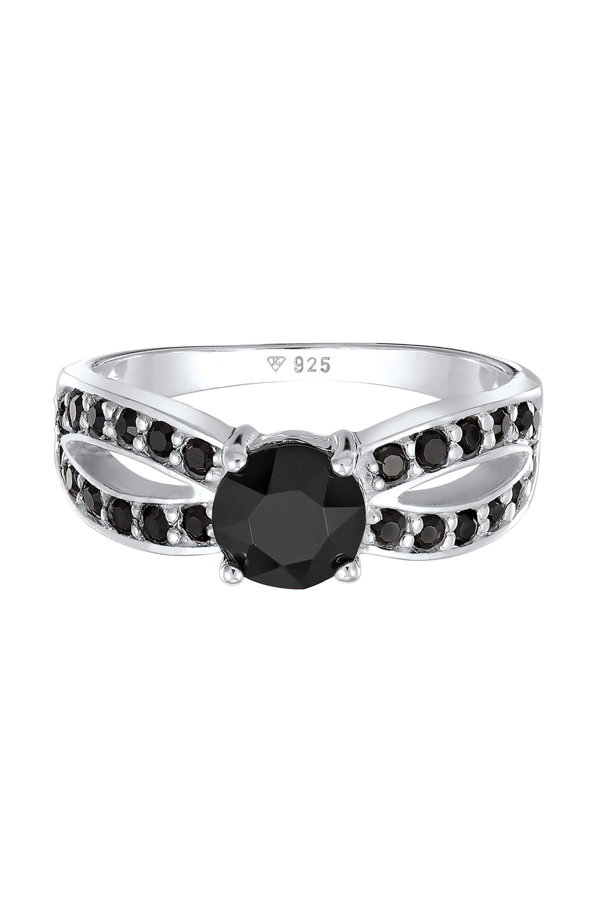 ELLI-Ring aus 925er Silber mit Kristallen – Solitär-Glamourös 2