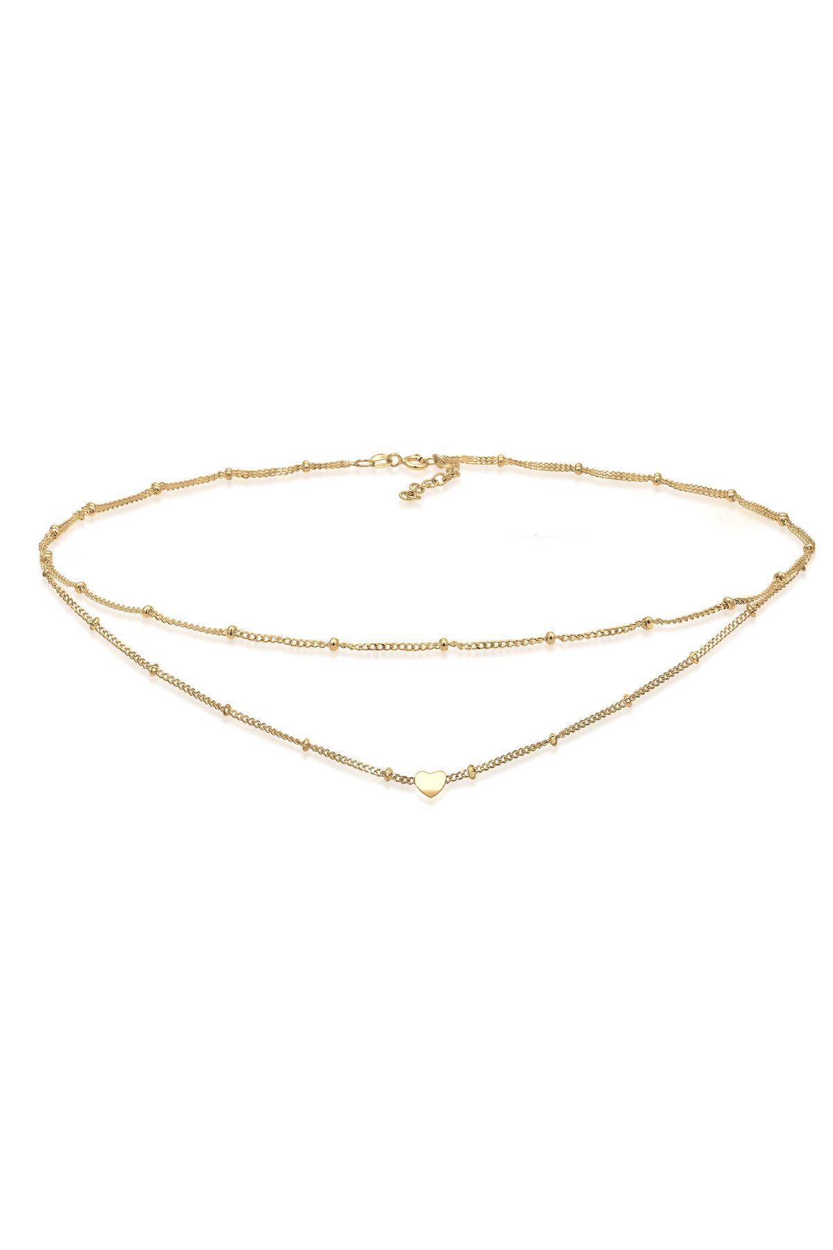 ELLI-Damen-Choker – Layer Look Heart Trend, 925er Sterlingsilber 1