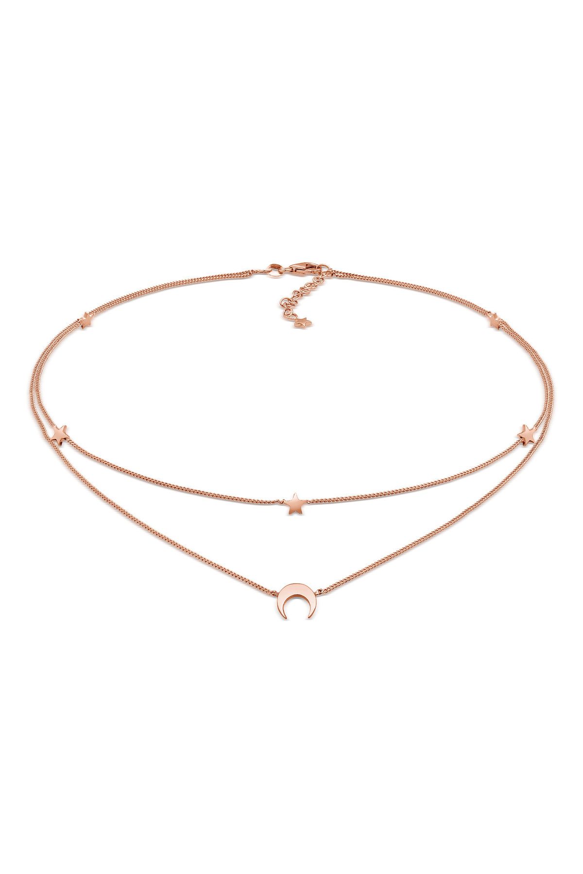 ELLI-Halskette Layered Choker Astro Halbmond Sterne 925 Silber 1