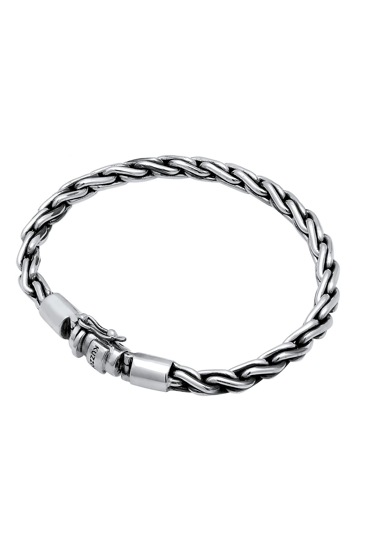 KUZZOI-Armband Herren Massiver Kastenverschluss Unisex 925 Silber 2