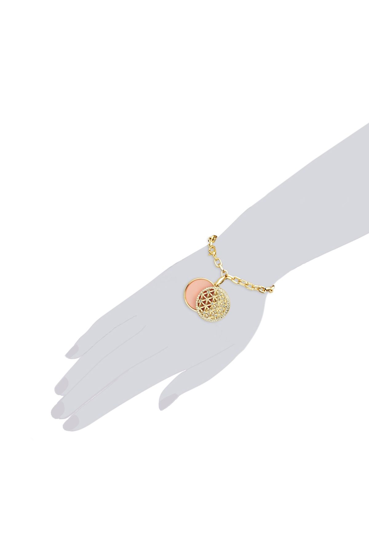 Lulu & Jane-Modeschmuck Kolband Kolband gelbgold Glaskristall weiß 2