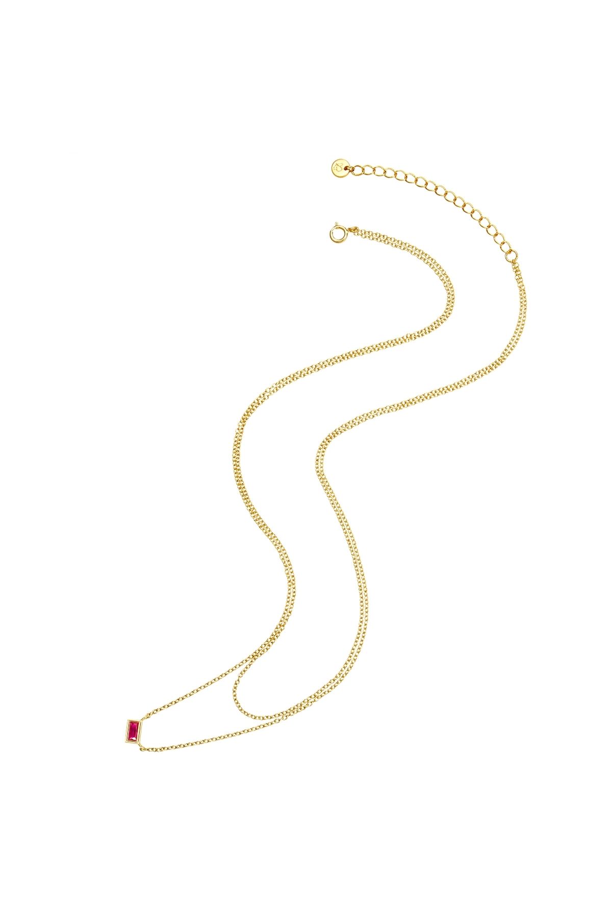 Glanzstücke München-Silberhalskette Kette mit Anhänger Sterling Silber gelbgold Korund 3