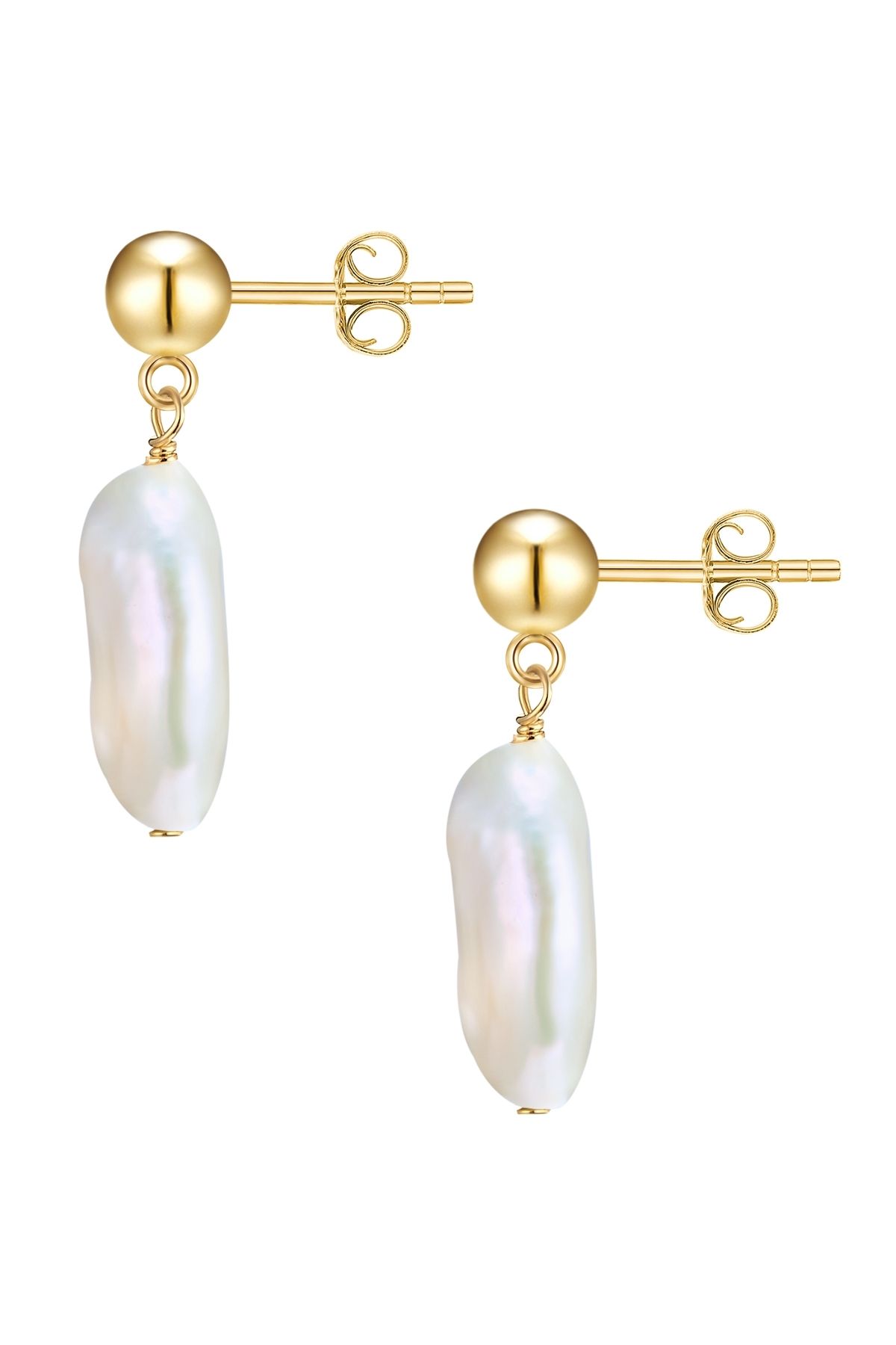 Valero Pearls-Perlenohrhänger Ohrhänger Sterling Silber gelbgold Süßwasser-Zuchtperle weiß 3