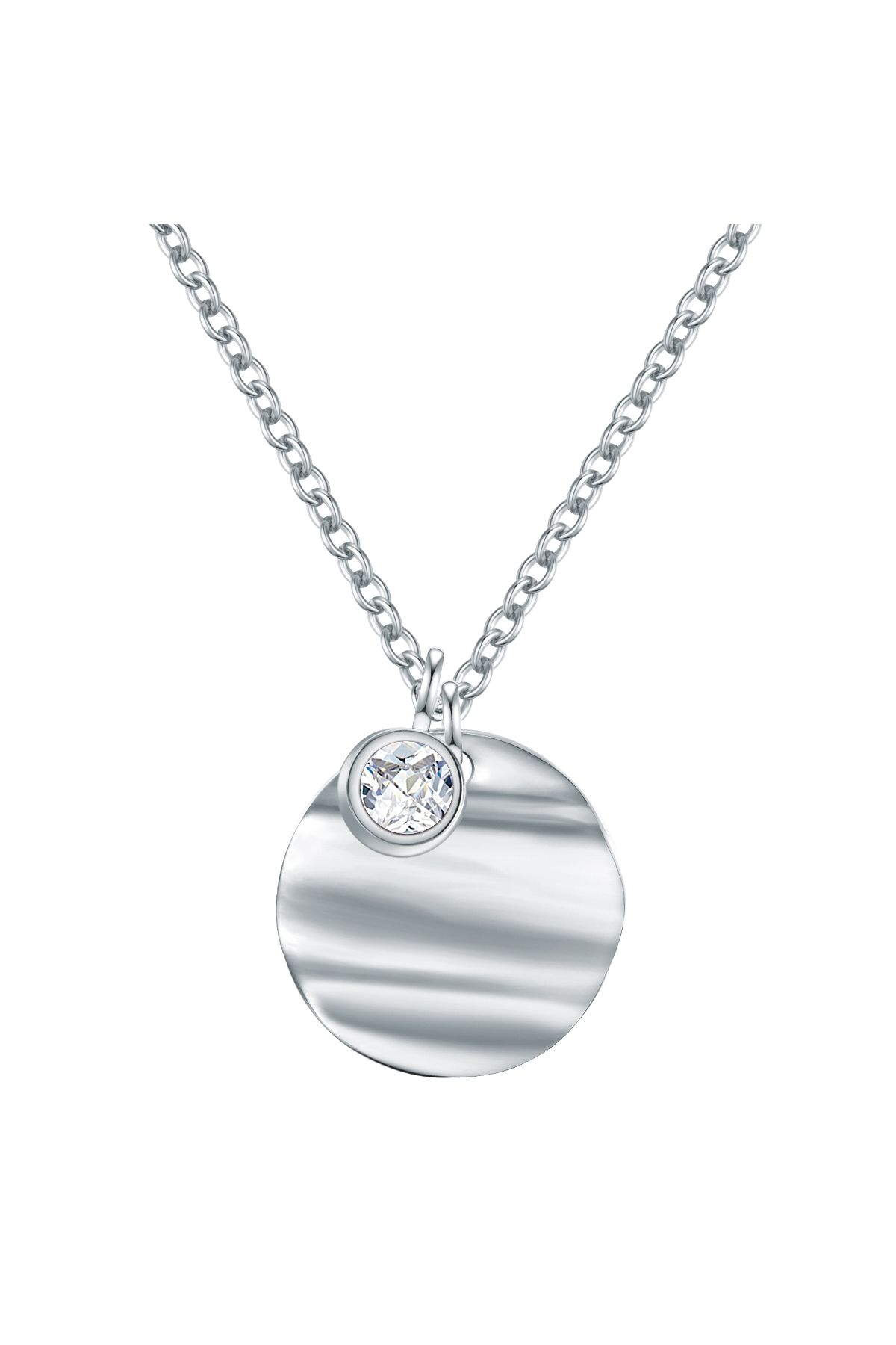 eastside-Edelstahlhalskette Kette mit Anhänger Edelstahl Zirkonia weiß 1