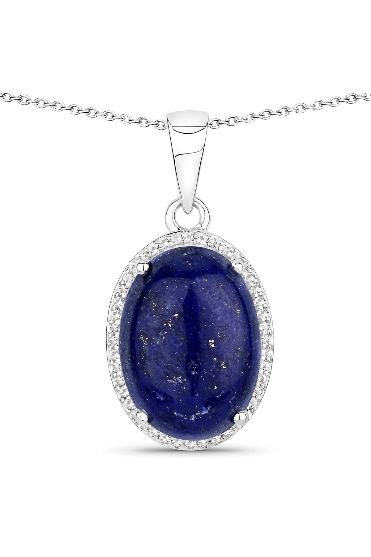 Rafaela Donata-Edelsteinkette Kette mit Anhänger Sterling Silber Lapislazuli Topas weiß 1