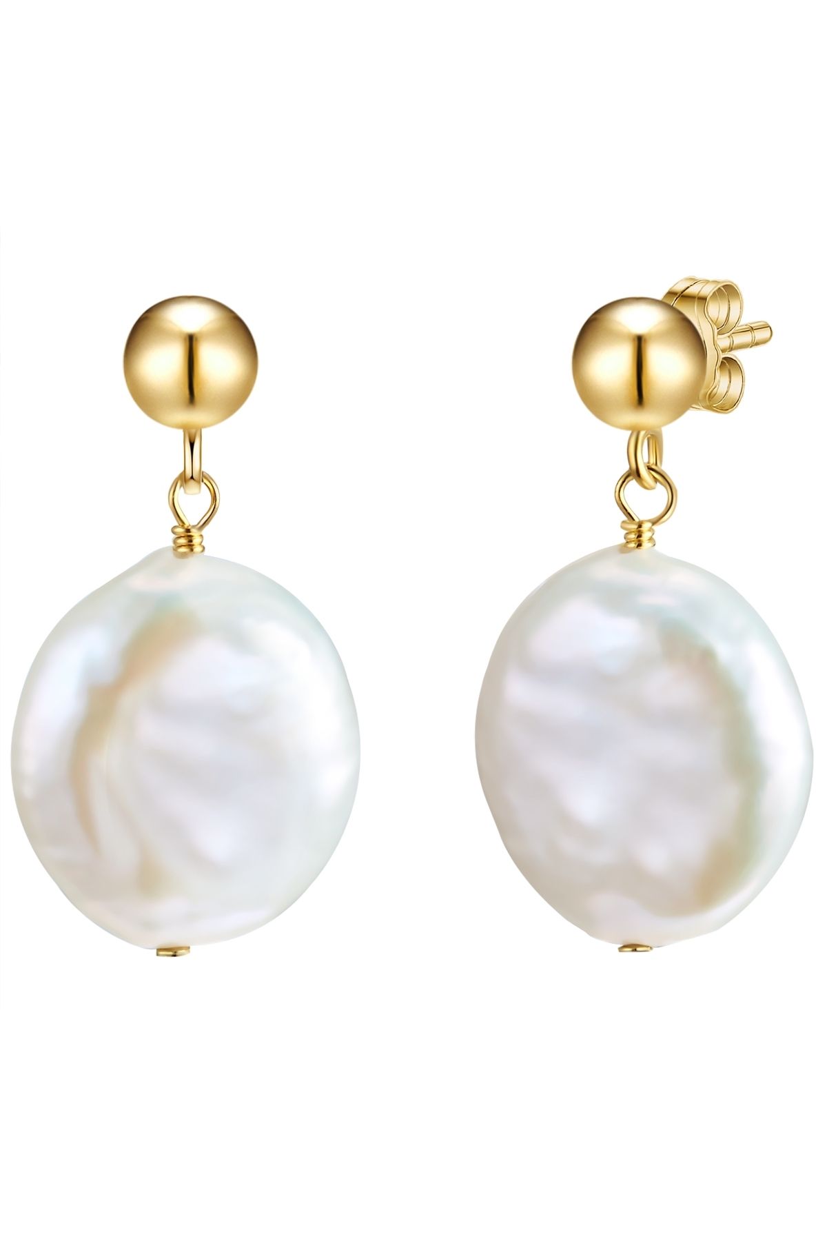 Valero Pearls-Perlenohrhänger Ohrhänger Sterling Silber gelbgold Süßwasser-Zuchtperle weiß 1