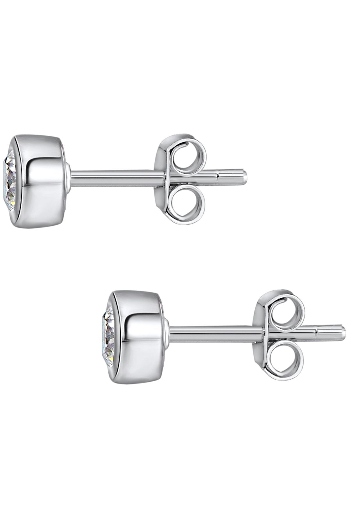 Trilani-Silberohrstecker Ohrstecker Sterling Silber Zirkonia weiß 3