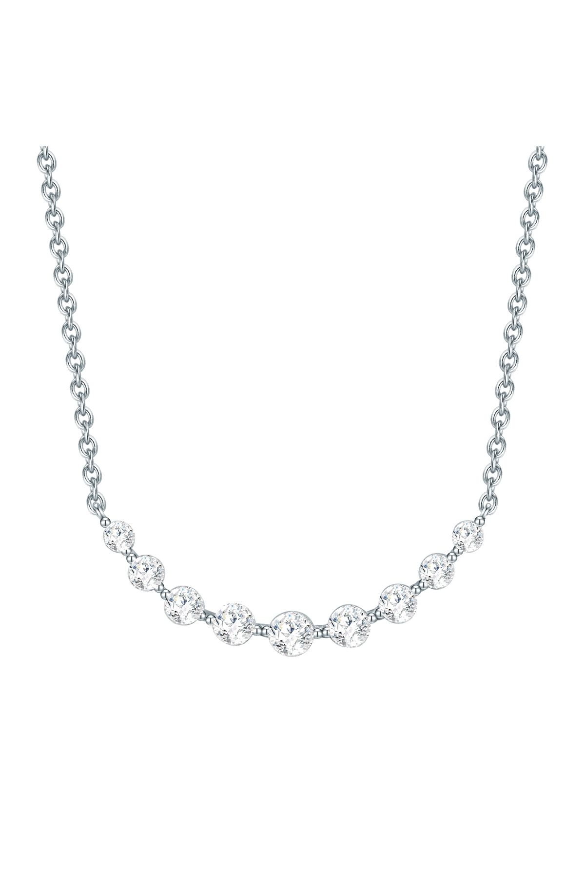 Trilani-Silberhalskette Kette Sterling Silber Zirkonia weiß 1