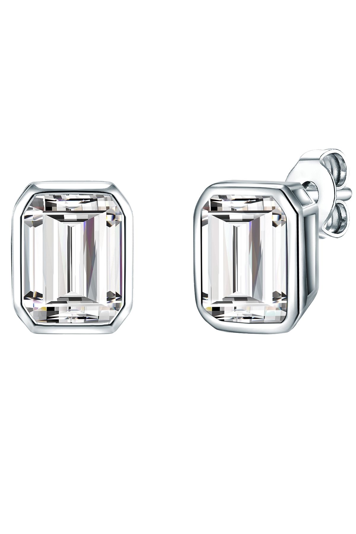 Trilani-Silberohrstecker Ohrstecker Sterling Silber Zirkonia weiß 1