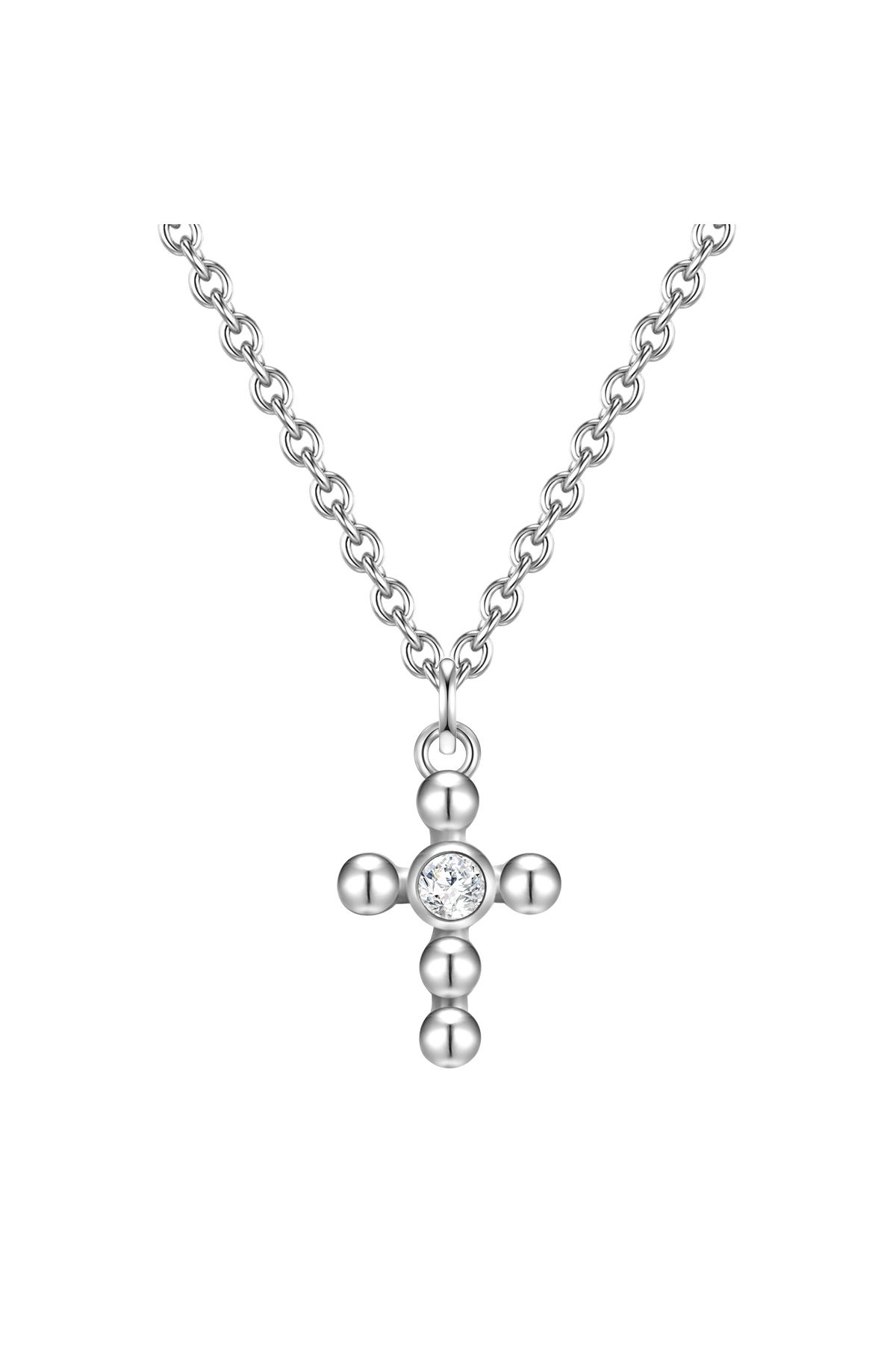 Glanzstücke München-Silberhalskette Kette mit Anhänger Sterling Silber Topas weiß 1