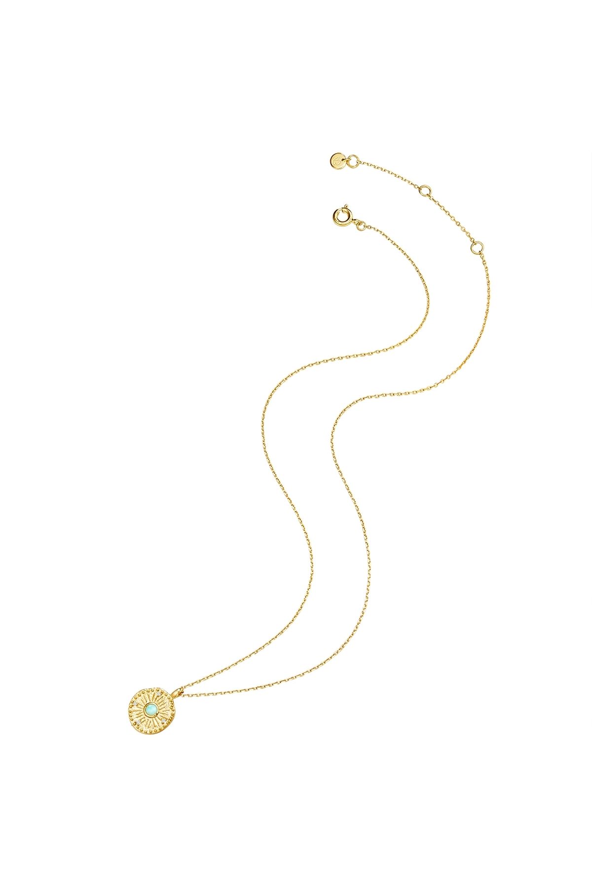 Glanzstücke München-Silberhalskette Kette ve Anhänger Sterling Silber gelbgold Amazonit grün Zirkonia weiß 3