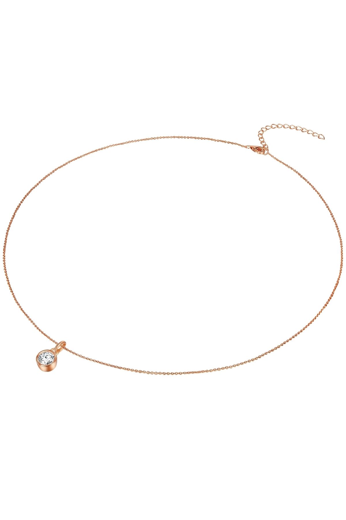Rafaela Donata-Silberhalskette Kette mit Anhänger Sterling Silber roségold Zirkonia weiß 3