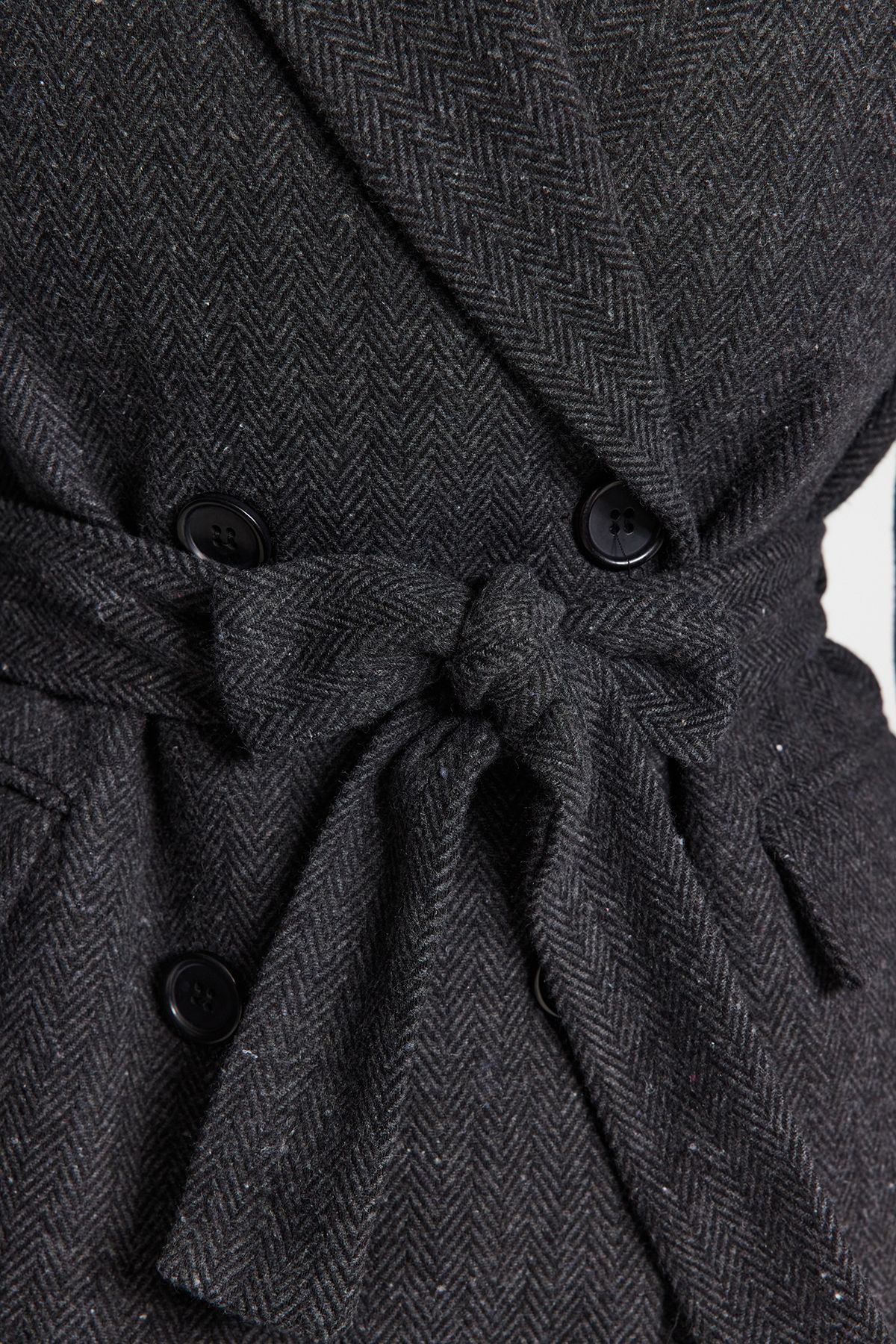 Trendyol Collection-Schwarzer, regulärer, gewebter Blazer mit Krawattendetails TWOAW24BC00017 4