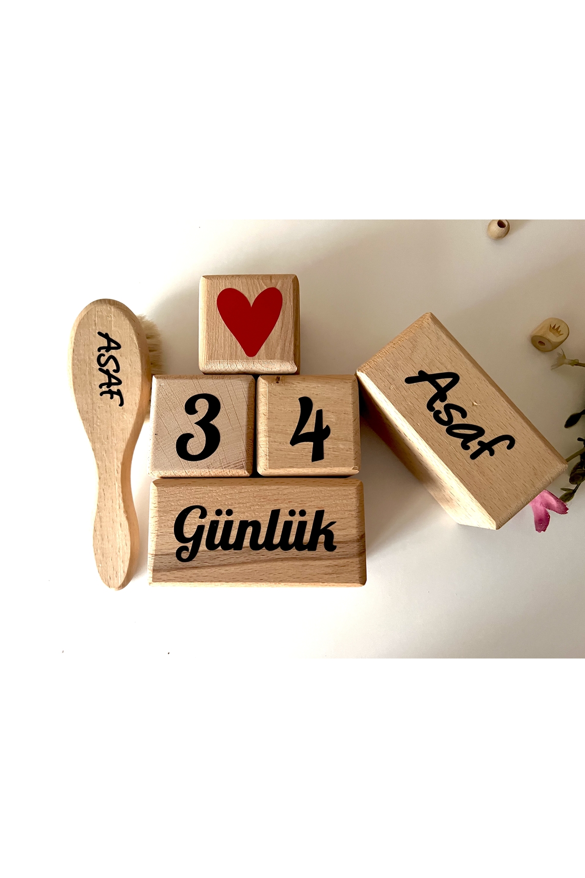 İSİMLİ ANNE BEBEK ANI KÜPÜ VE DEKOR SET 3lü Siyah