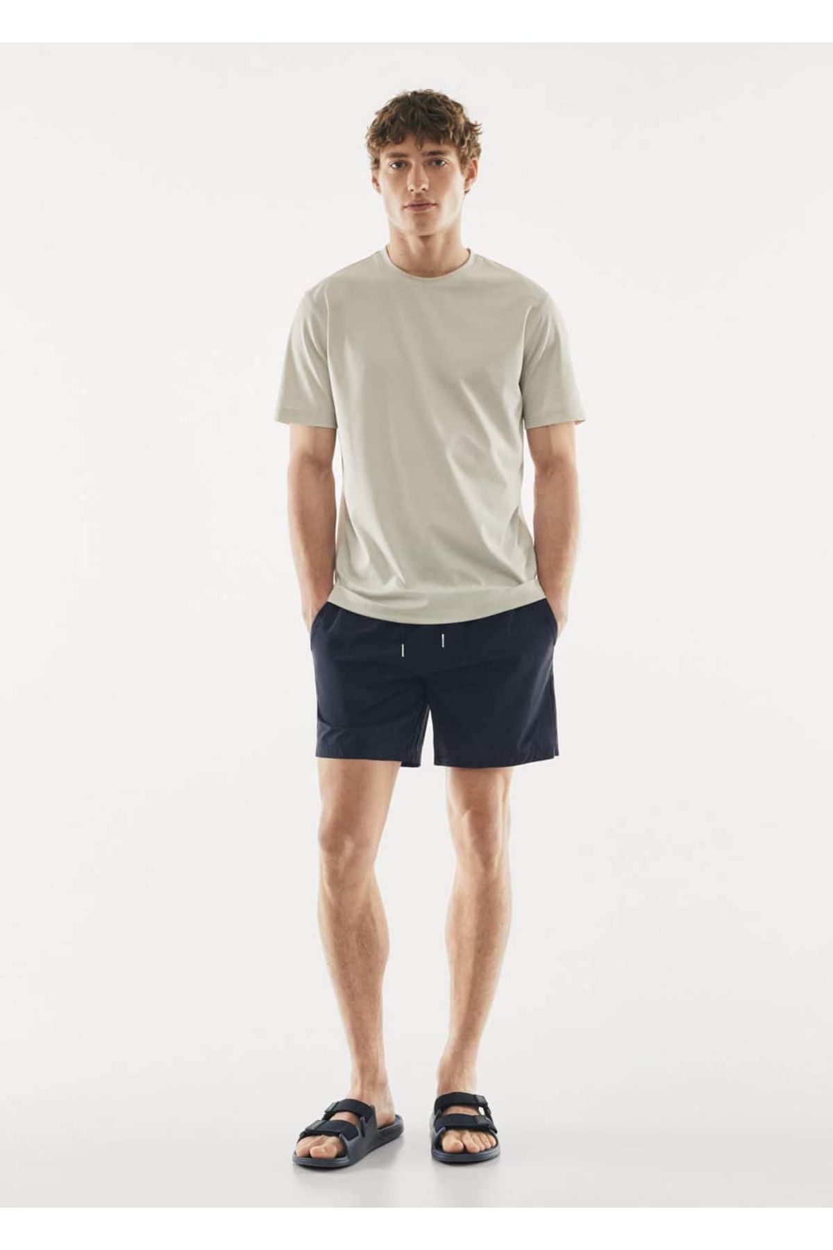 MANGO Man-Lace-up no pattern shorts swimsuit 2