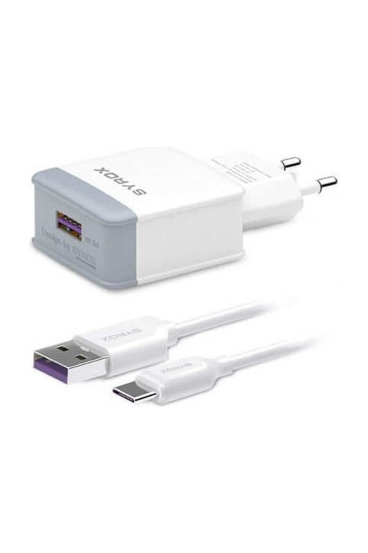 Syrox Teknosa Preo P2 Uyumlu Type-C Girişli Hızlı Şarj Aleti Cihazı Adaptör+Kablo 3.0A Q32