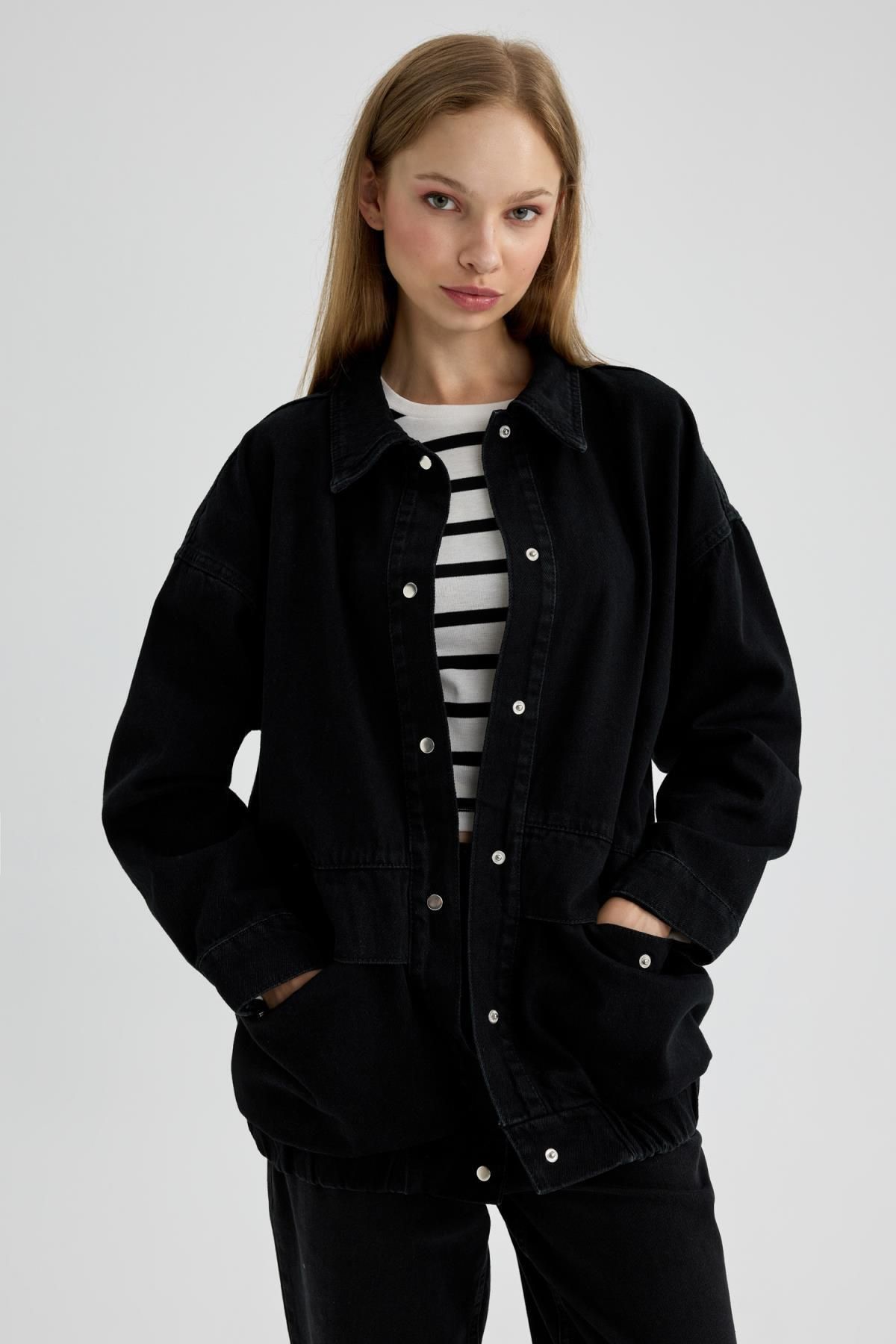 Defacto Oversize Fit Jean 100 Cotton Jacket Trendyol