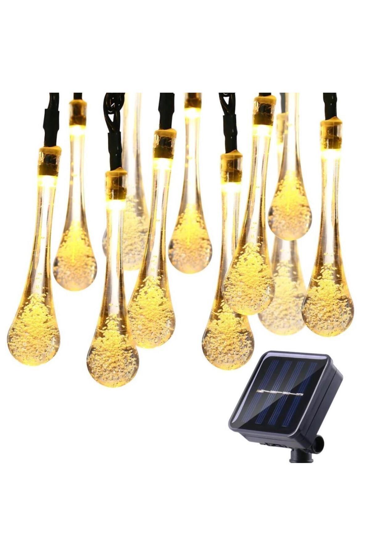 Solar Powered Water Drop 30 Led Yellow Solar Garden Lighting Led Lamp christmas