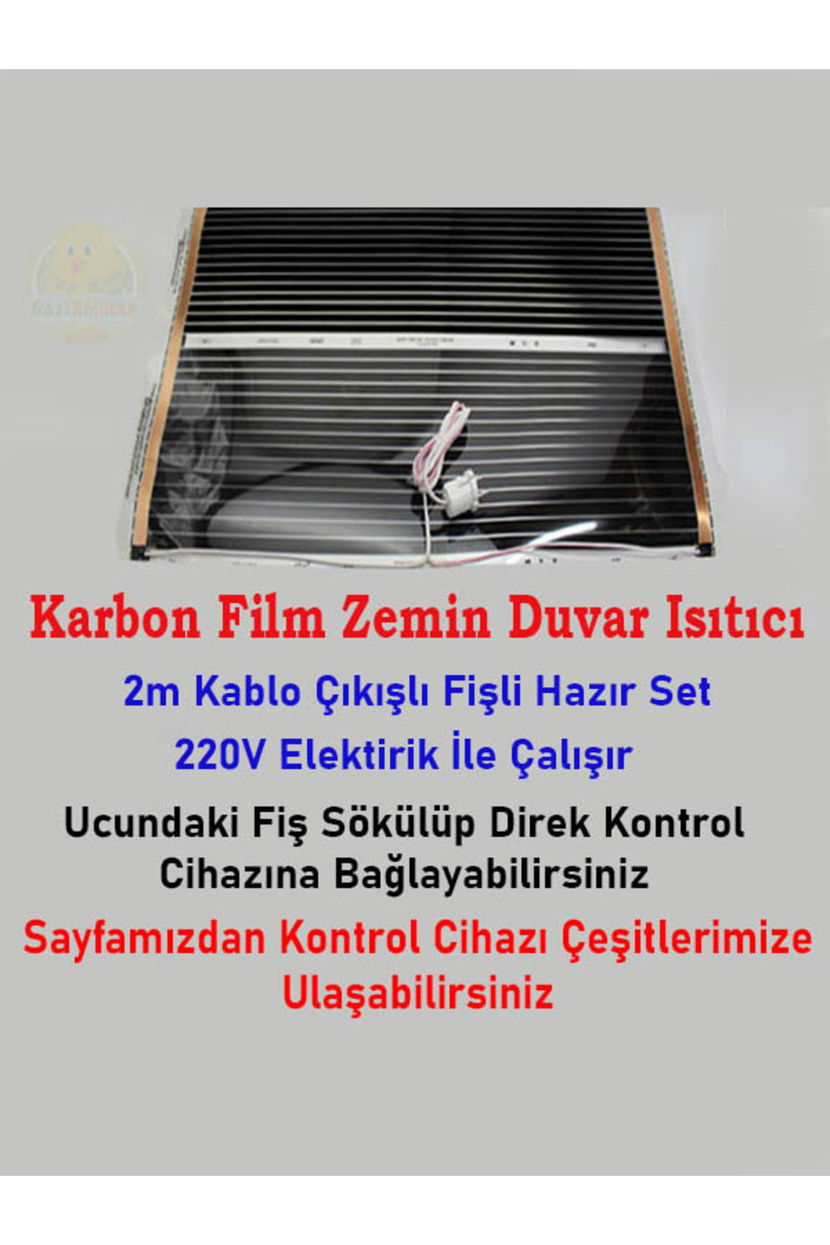 Karbon Isıtıcı Film 100×80 Cm Hazır Kablolu Fişli Kafes Kümes Zemin Ayak Isıtıcı 2