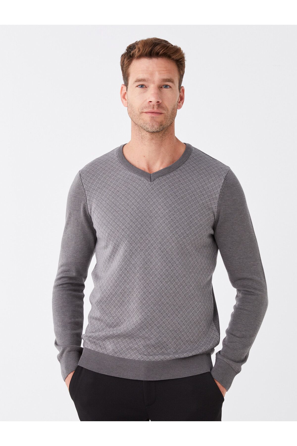 LC Waikiki-Strickpullover für Herren – V-Ausschnitt, lange Ärmel 1
