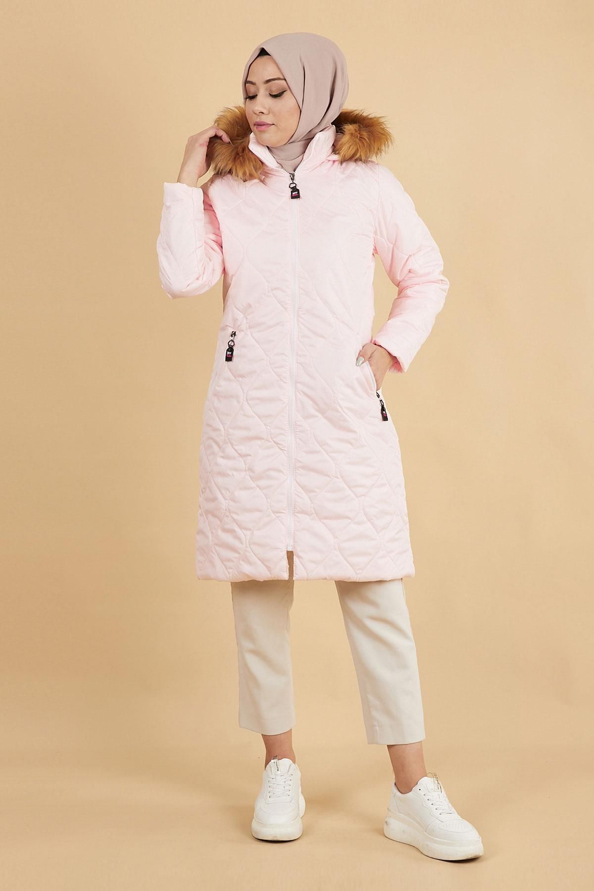 Modamihram-Prošívaná puffer bunda na zip 12259 4
