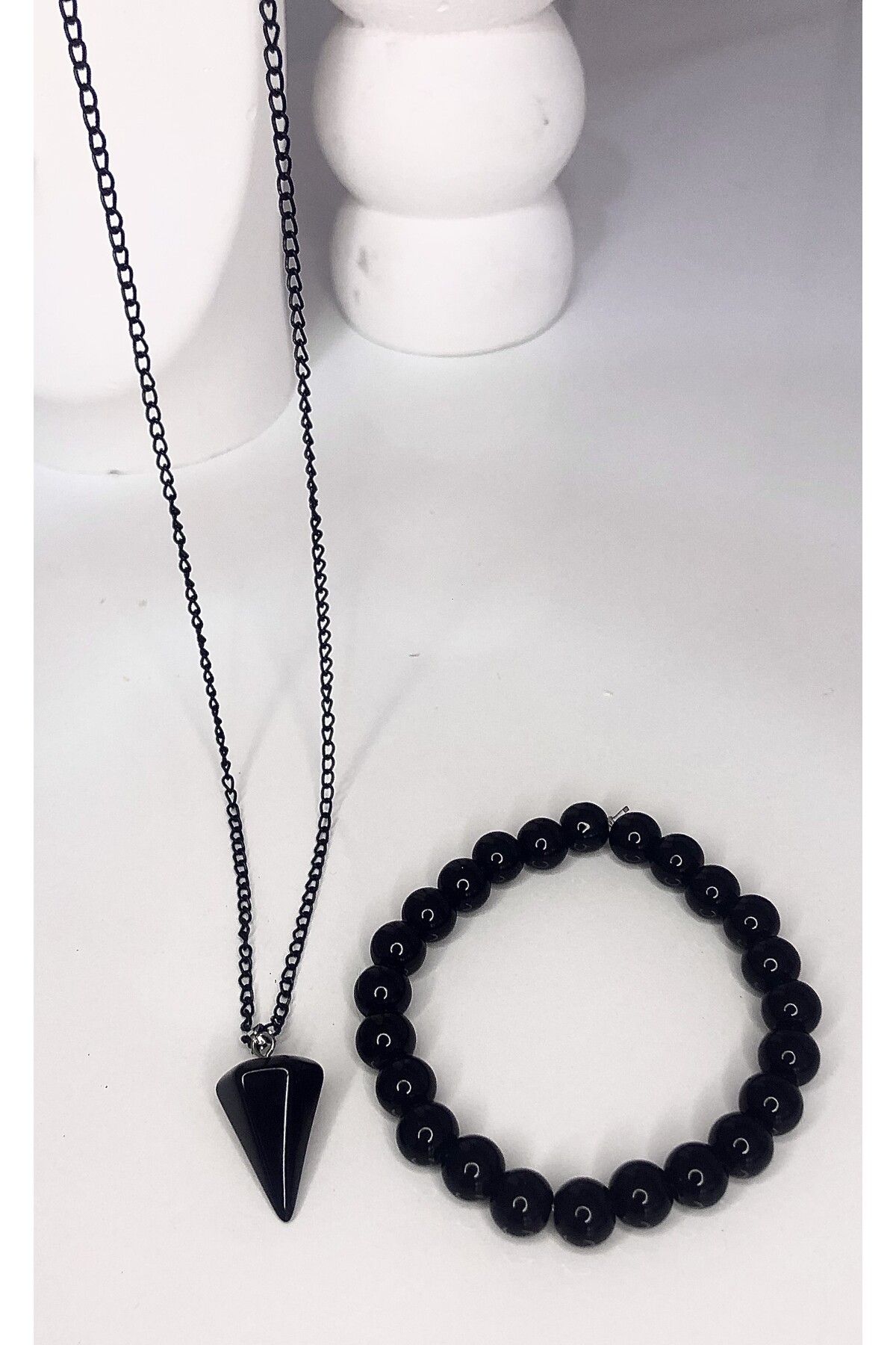 sedaly Necklace Black Natural Stone Trendyol