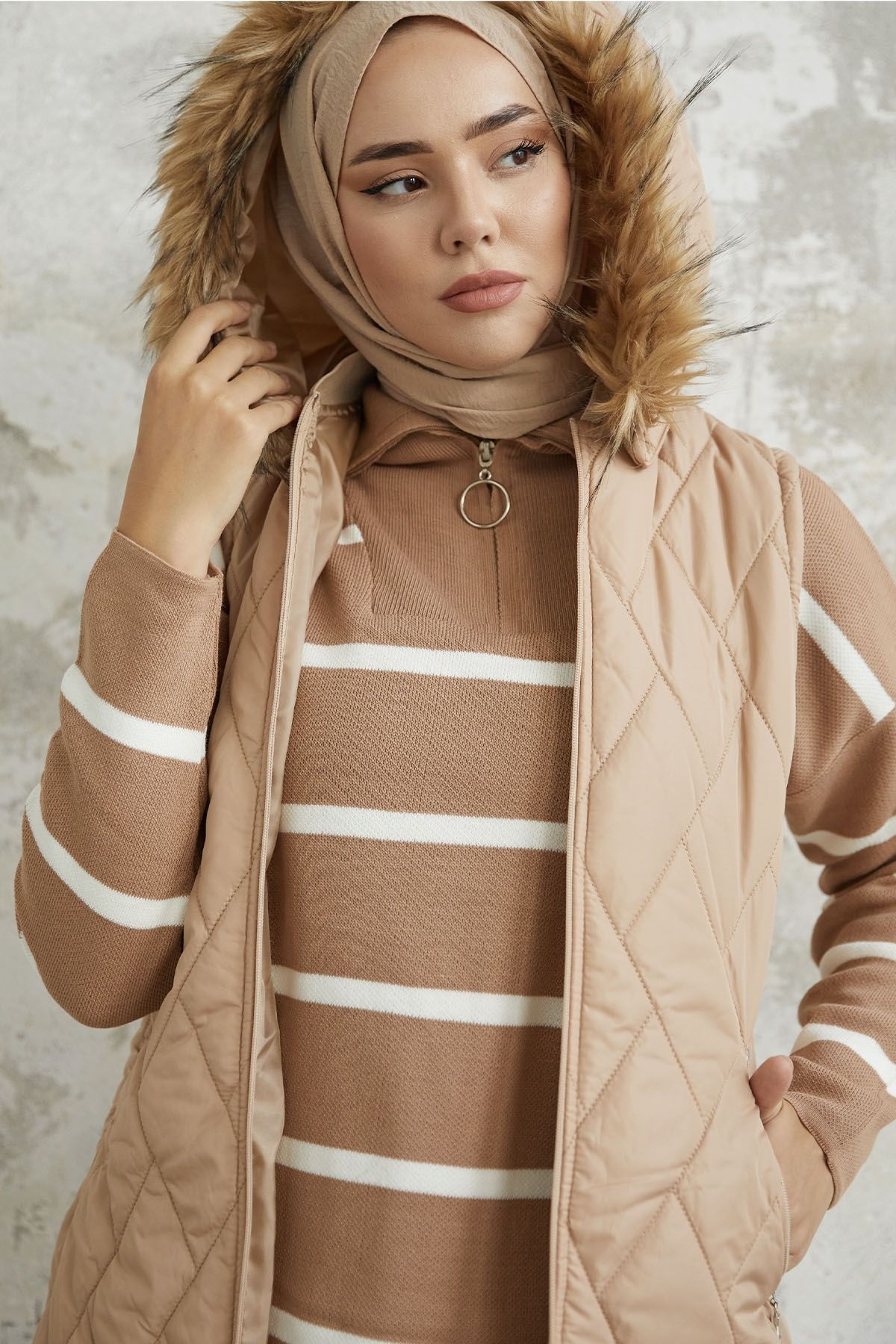 Camel puffer new arrivals vest