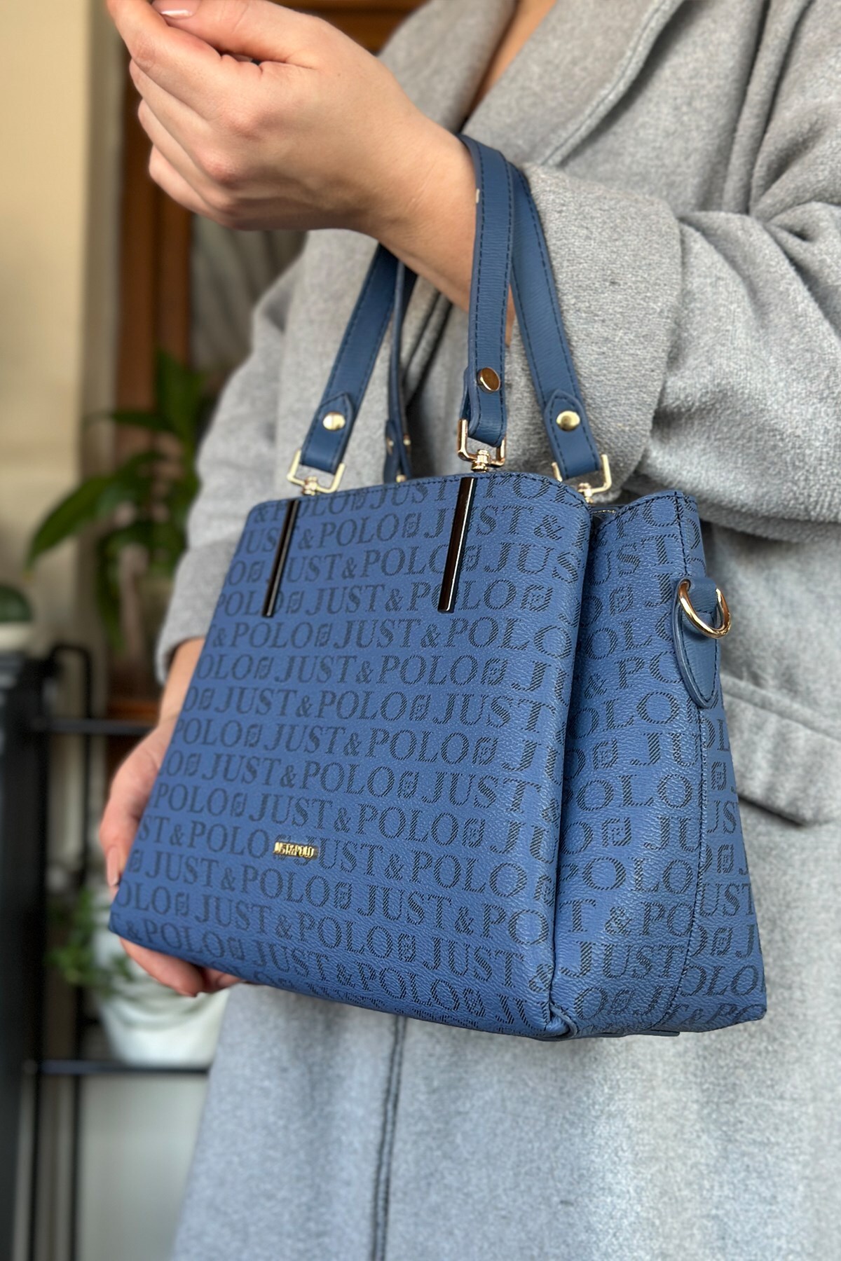 S4 Women's Classic 5 Compartment Shoulder Bag 2120 Navy Blue