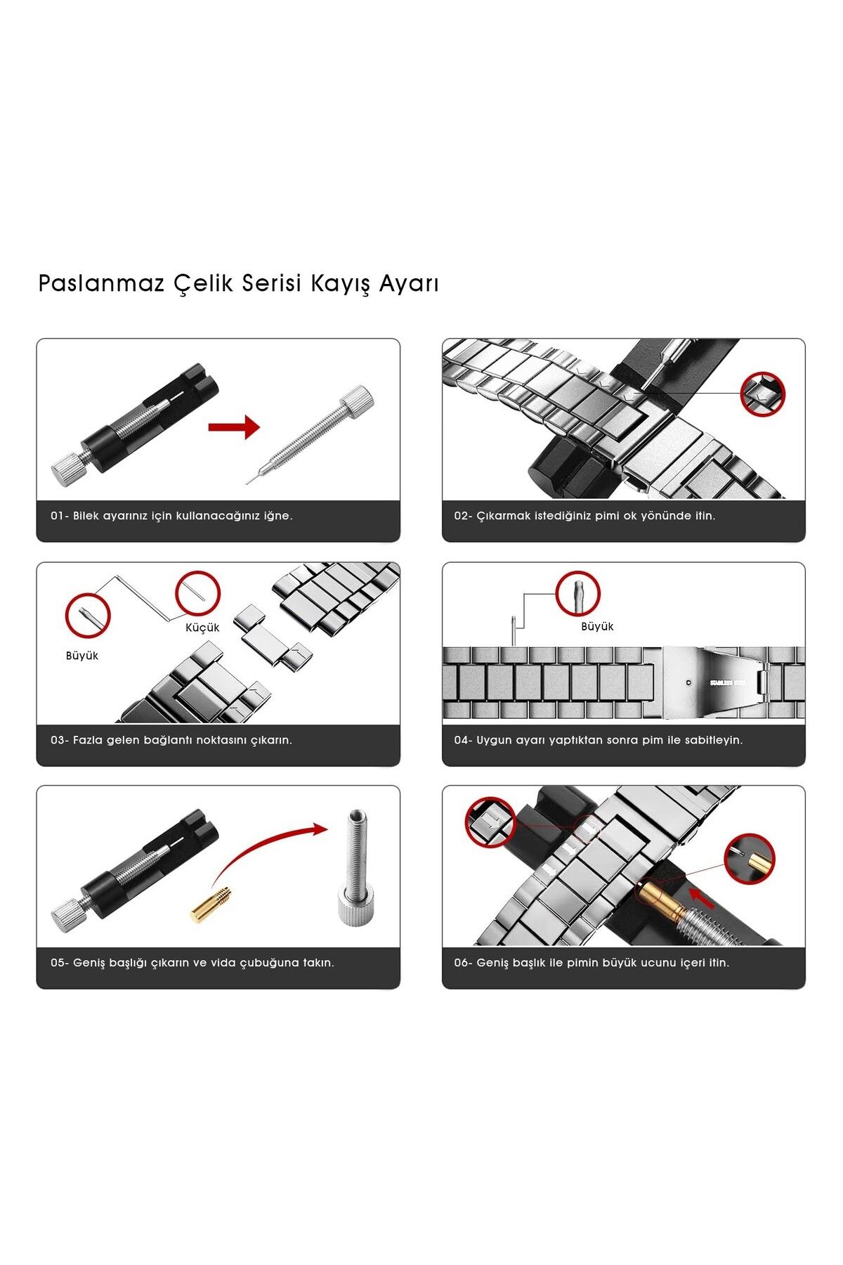 Apple Watch Uyumlu Modern Fit Loop Metal Kordon