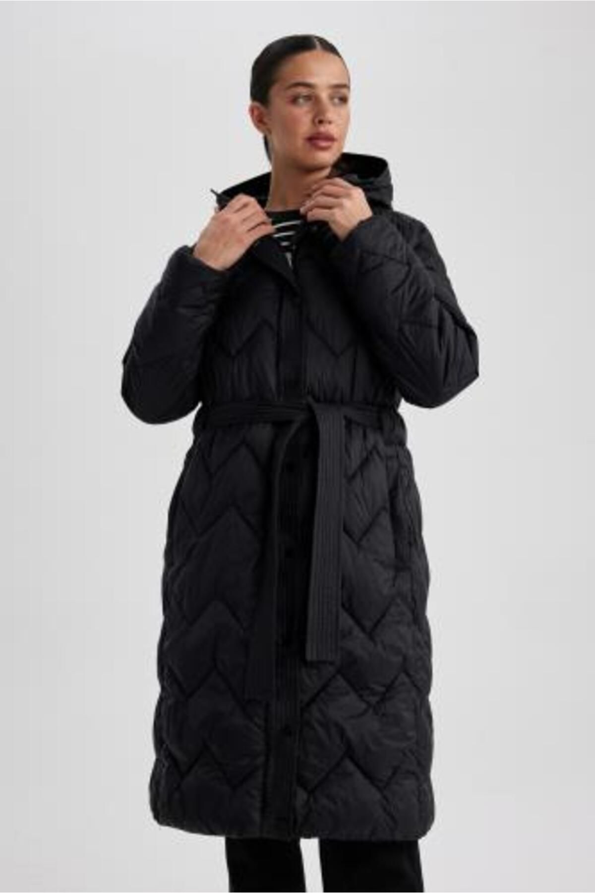 Thin sale black parka