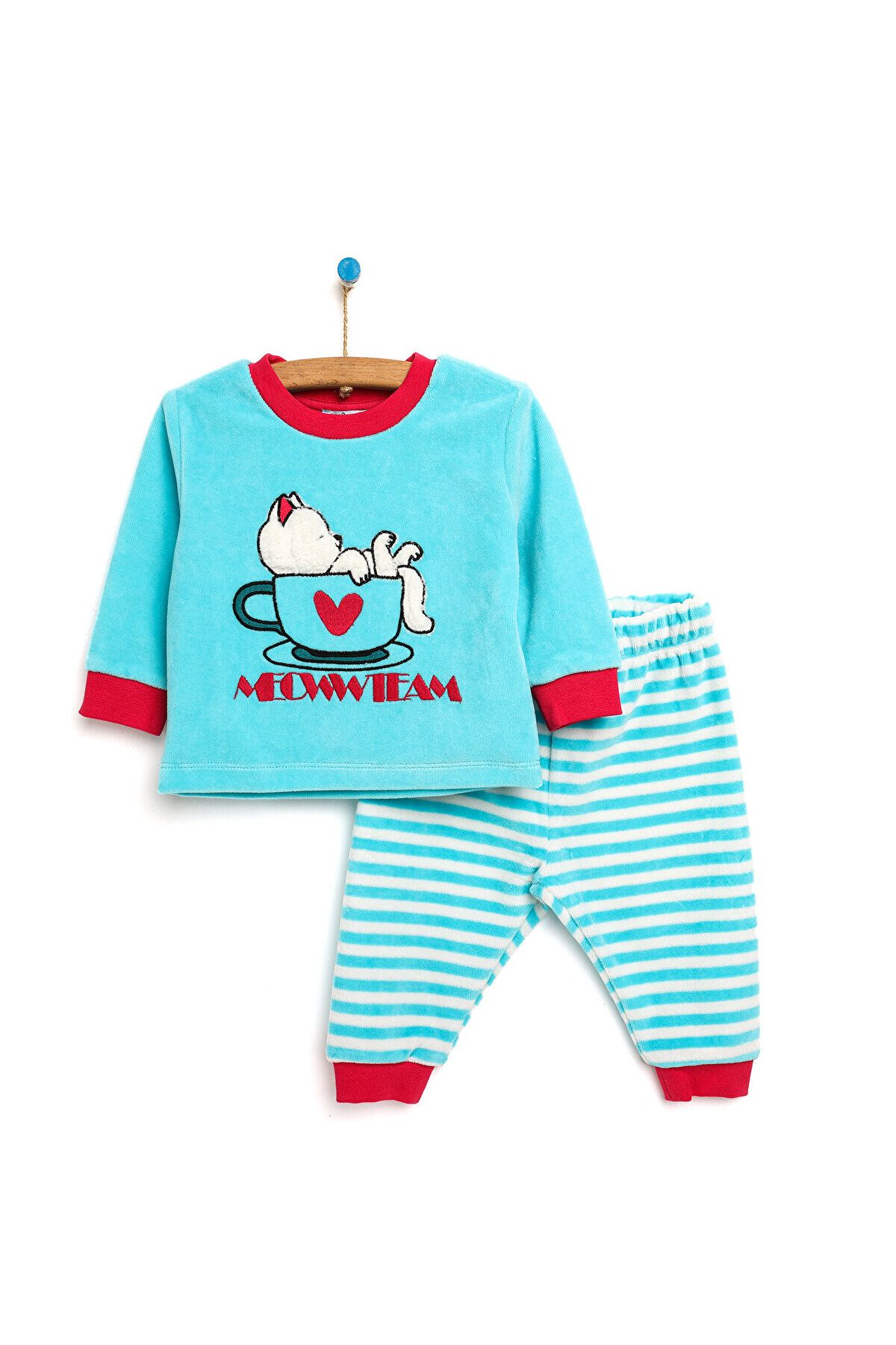 ebebek Hello Baby-HelloBaby Samt-Pyjama-Set. Samt-Pyjama-Set für Babys 1