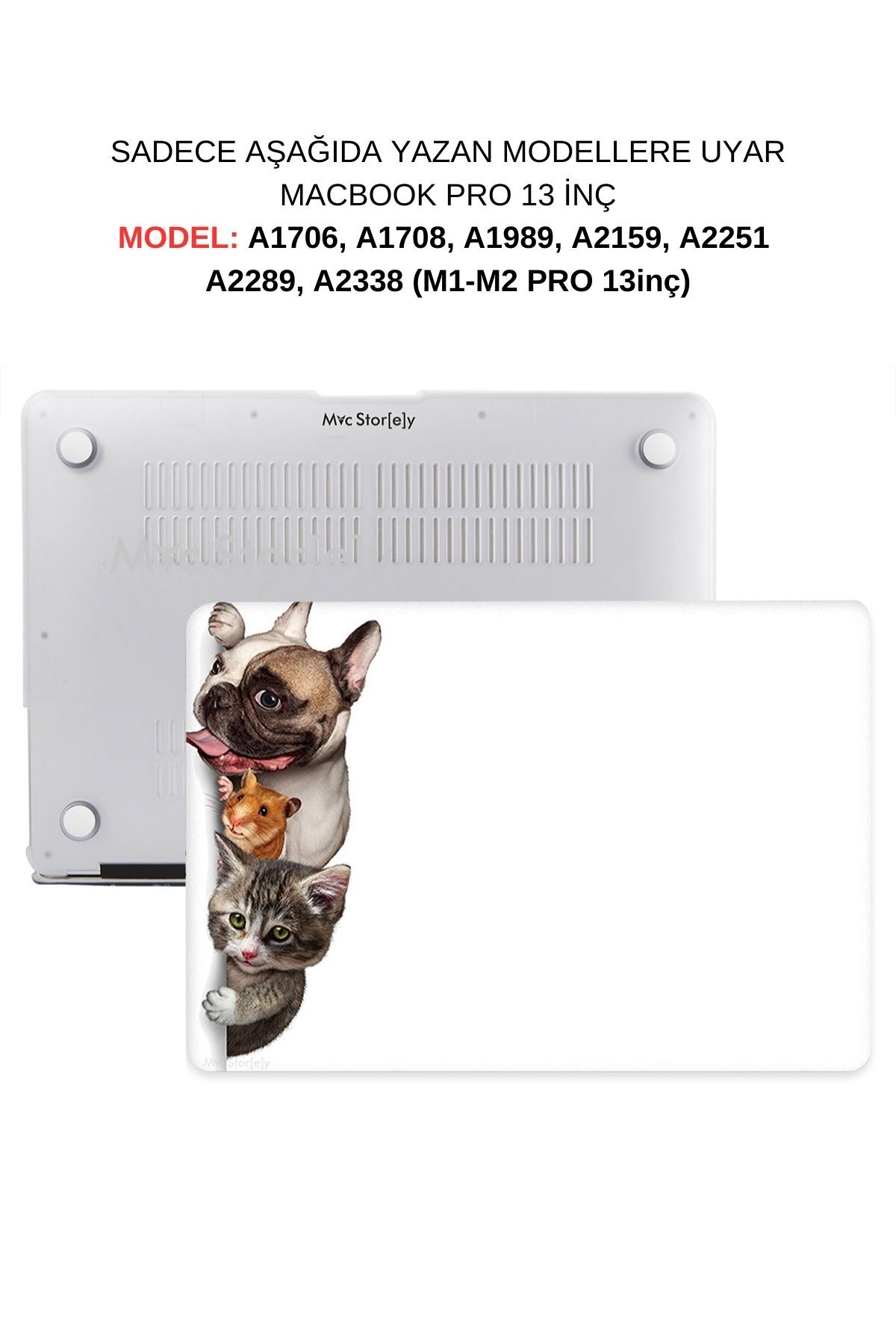 Mcstorey Macbook Pro M1-m2 Kılıf 13inç A1706-08 A1989 A2159 2251 2289 A2338 Ile Uyumlu Animal01nl