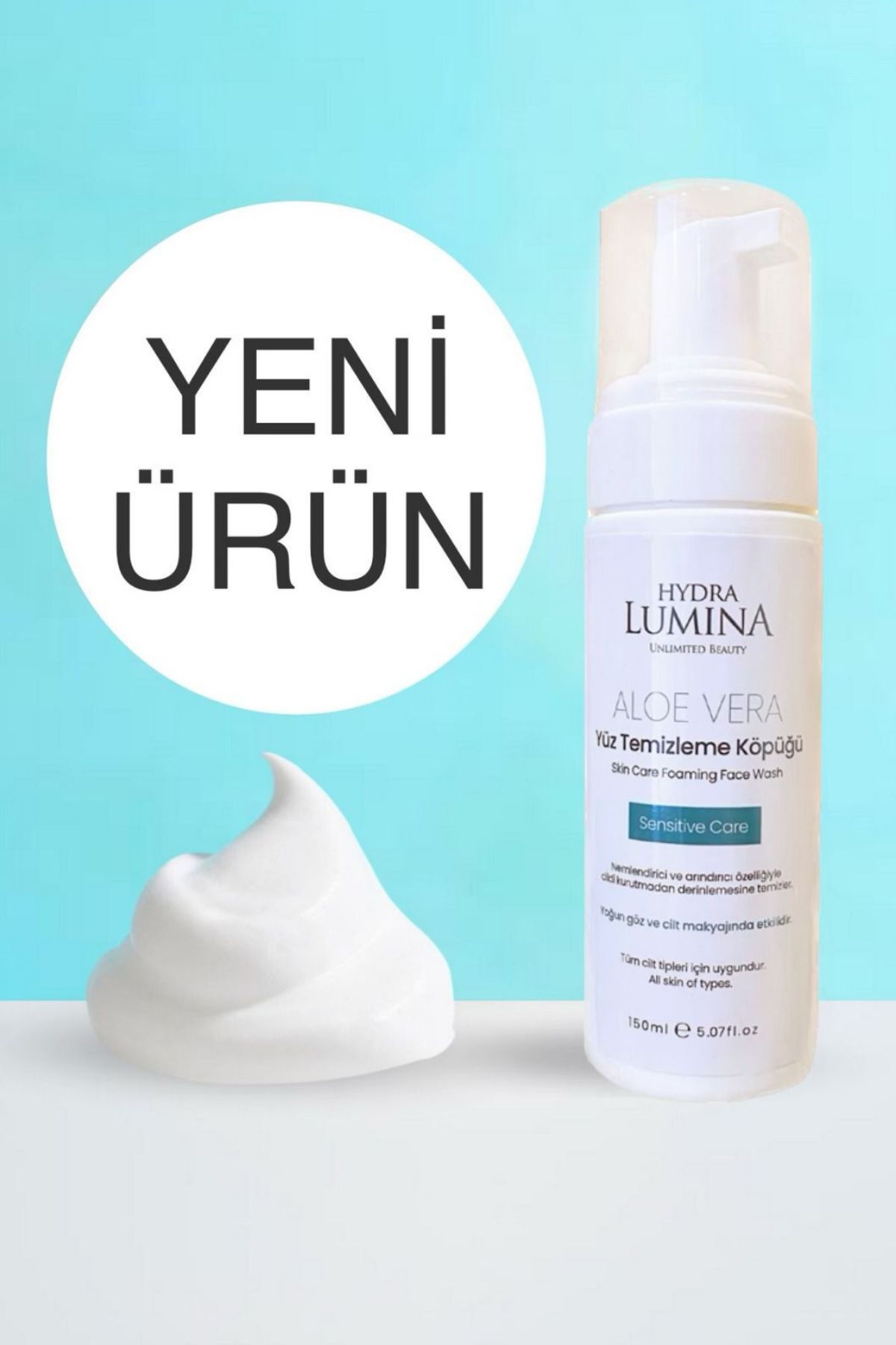 فوم پاک کننده صورت آلوئه ورا 150 میلی لیتر HYDRA LUMINA