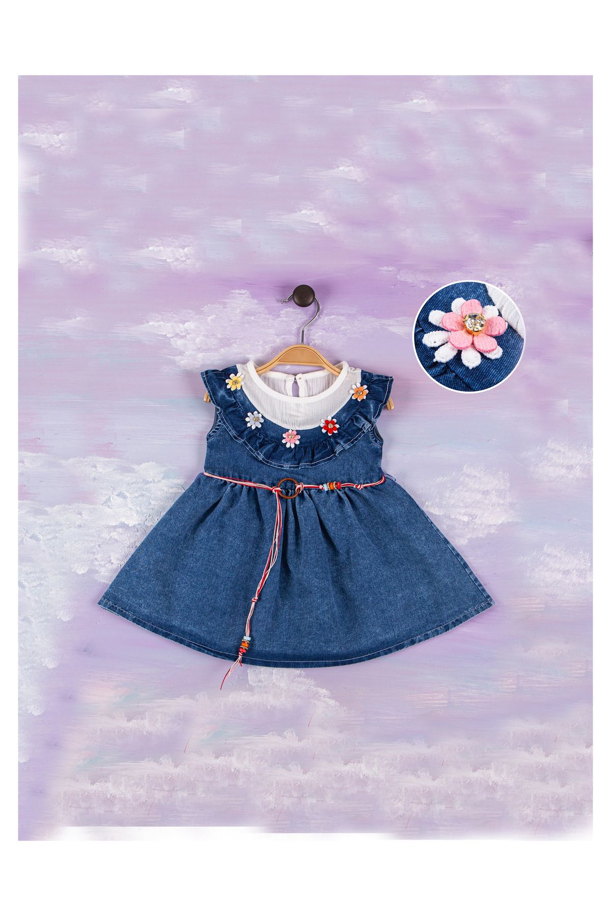 Dark blue top baby girl dress