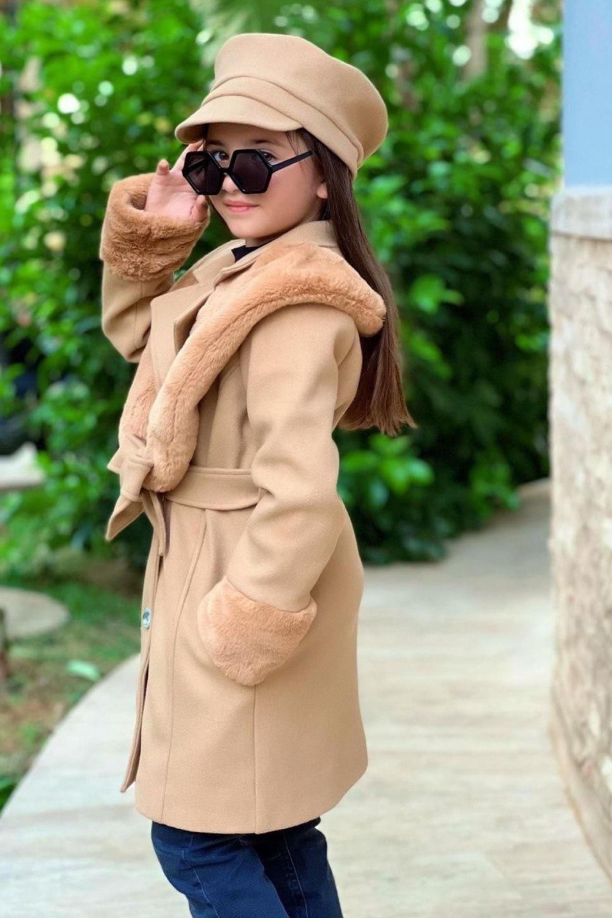 Girls camel coat store