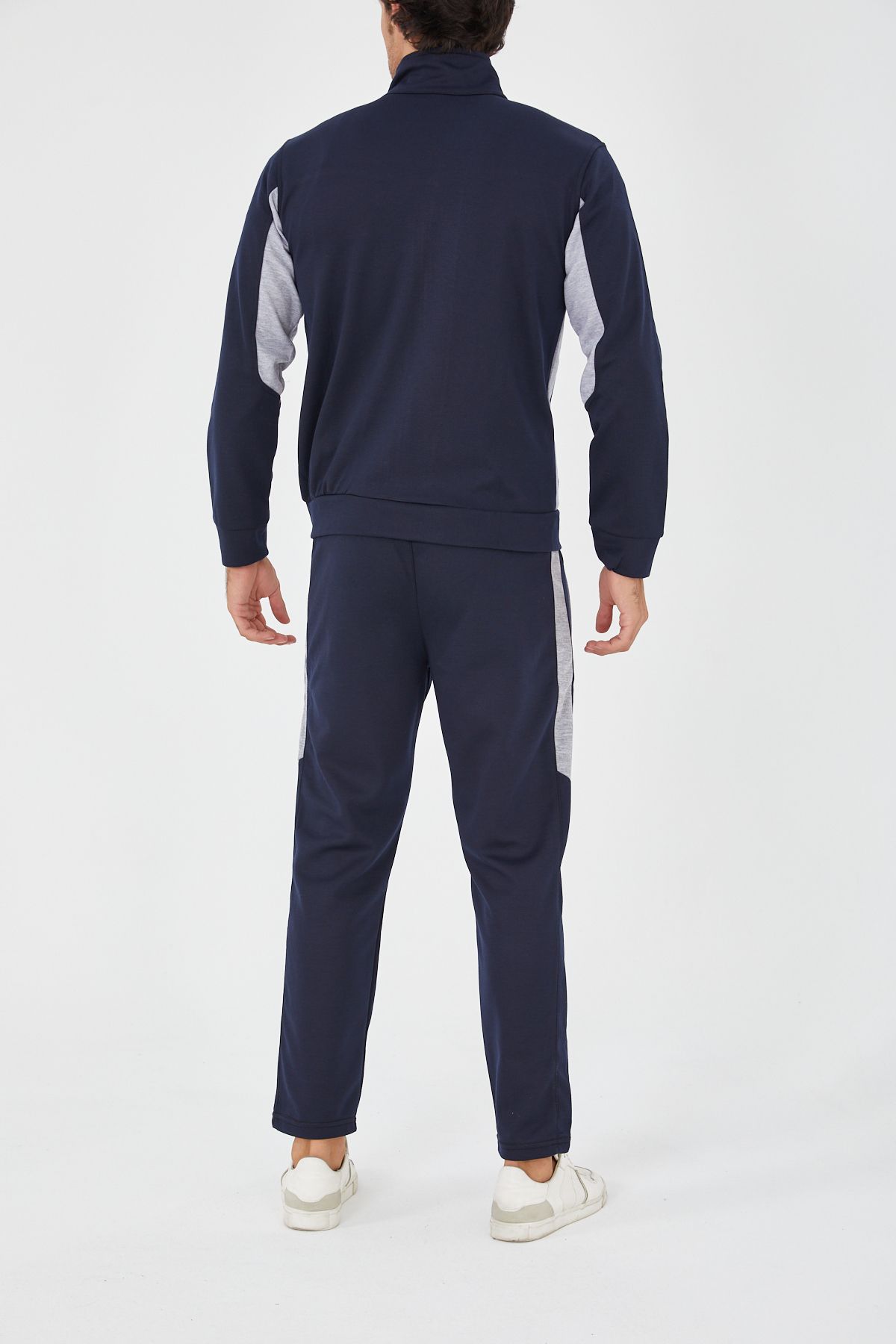 3MODA-Men's High Collar Straight Leg Tracksuit Set 5
