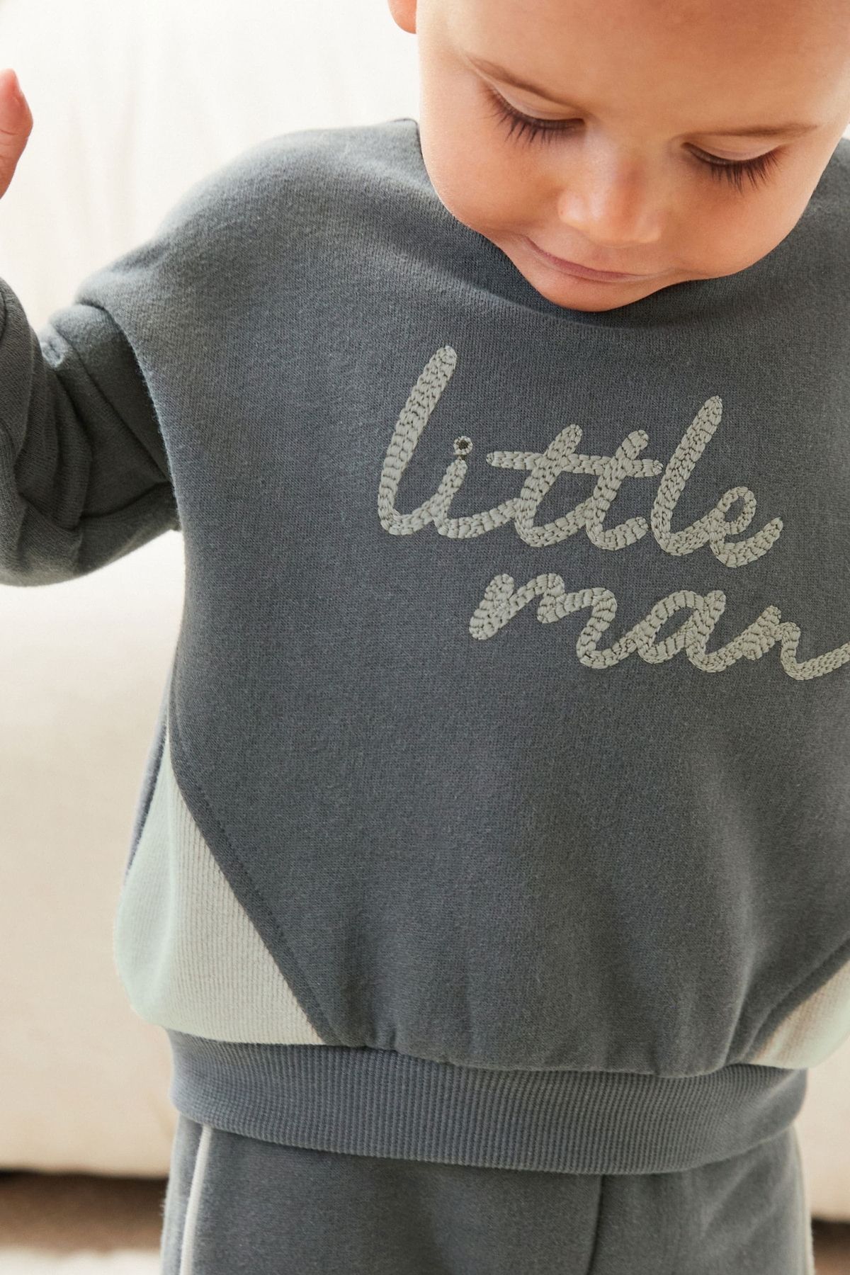 ست بالا و پایین خاکستری مردانه سوئیشرت کوچولو نخی بالاتنه Jogger Next Baby