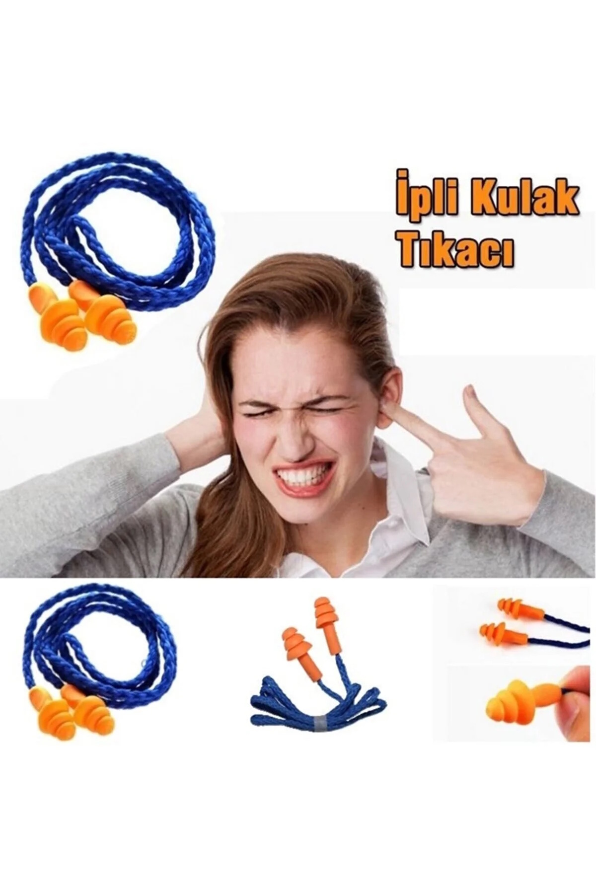 Kenpool Kulaklık Tıkacı Rahat Uyku Için Gürültü Azaltıcı Ipli Kulak Tıkacı Yumuşak Tıkaç 1 Adet