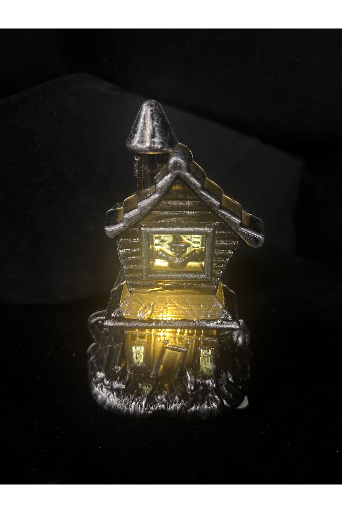 Happyland Halloween 1 adet Mini Tealight Ev Şeklinde Mum 10cm Günışığı Renk Cadılar Bayramı Dekor