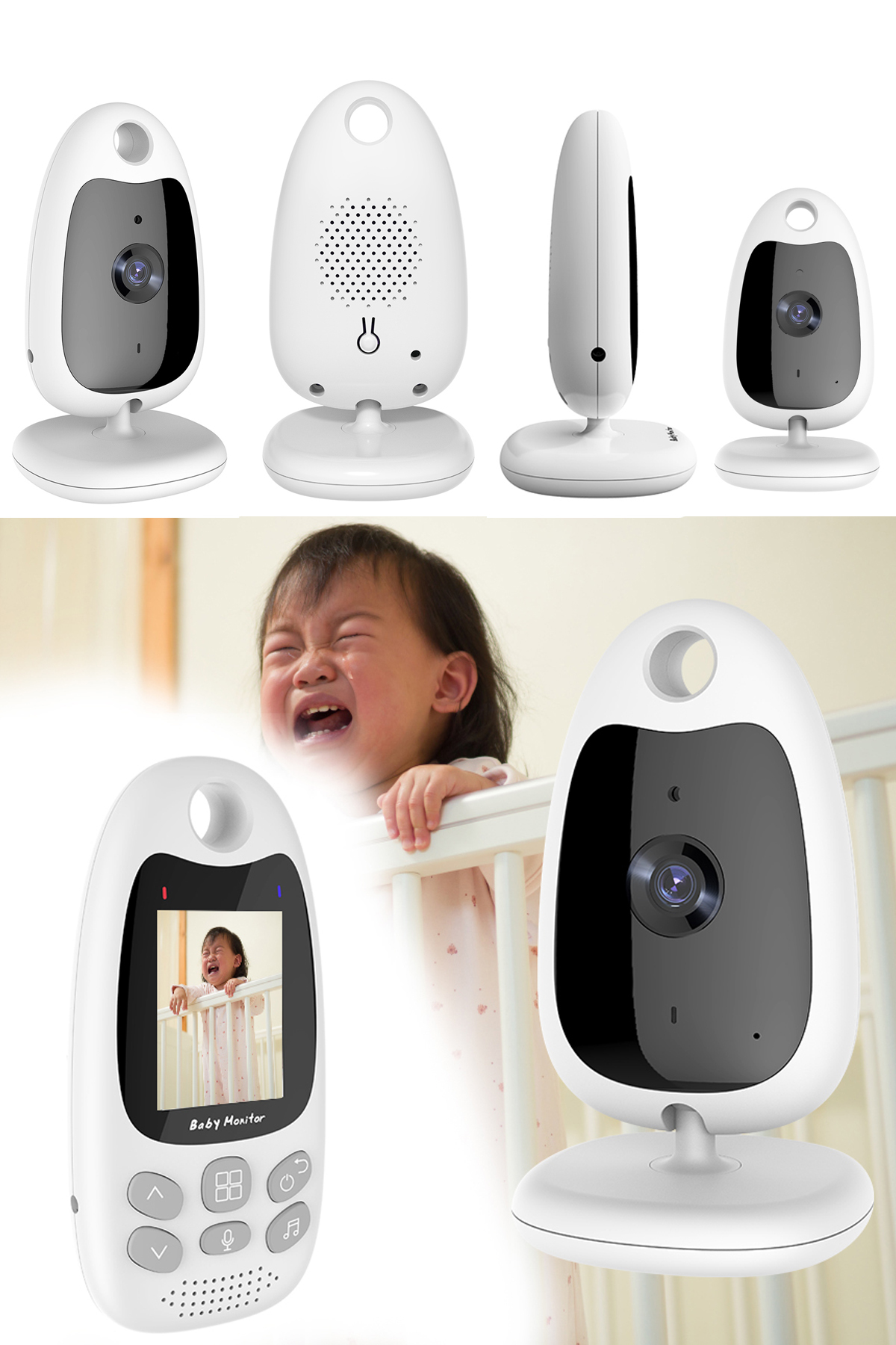 TECHNOMEN Bebek izleme monitörü 2 inç ekran kablosuz Video renkli gece görüş bebek telsizi bebek kamerası fotoğrafı 2 (önizleme)