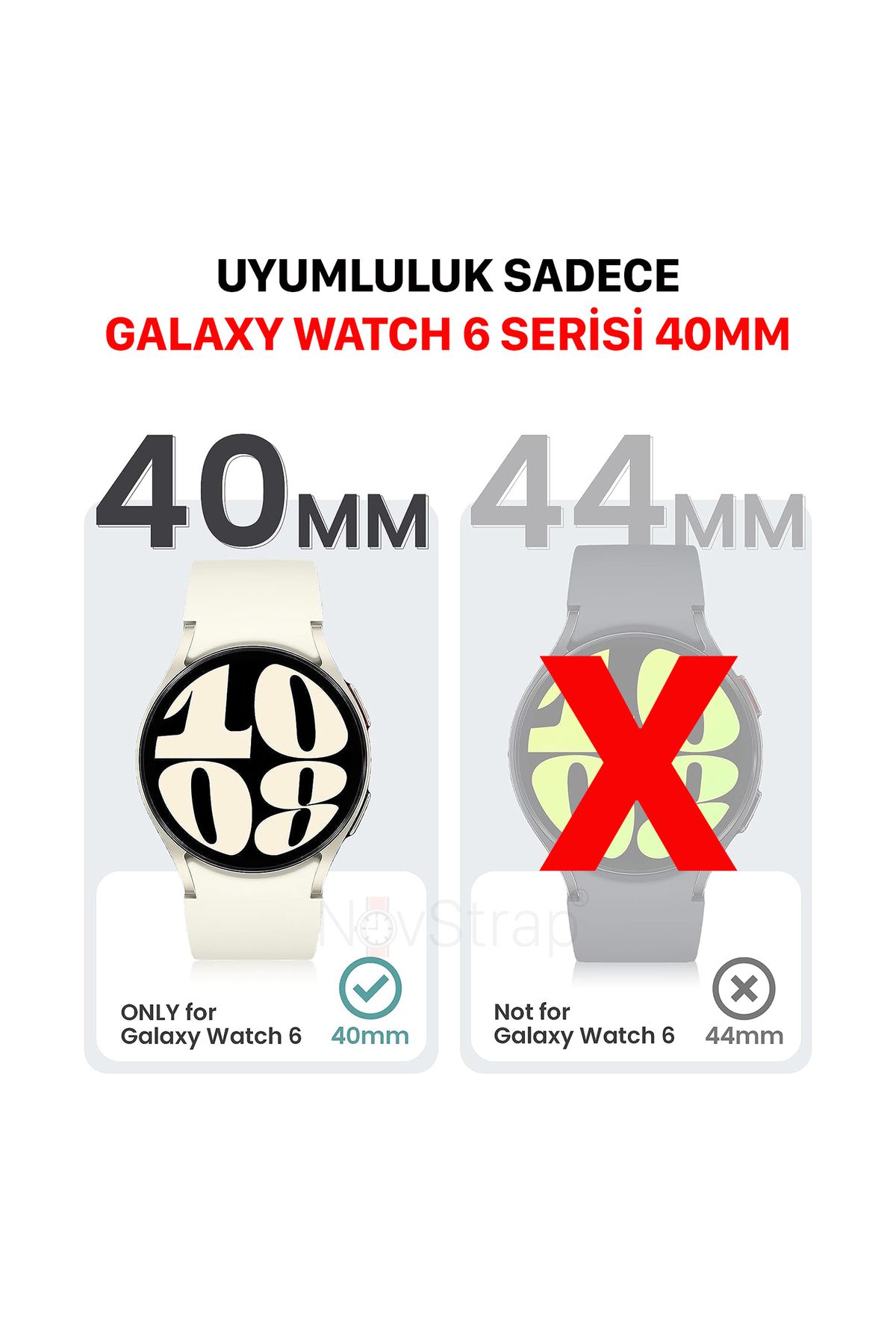 NovStrap Screen Protector Glass and Case Protector Hard PC Compatible with  Samsung Galaxy Watch 6 Series 40mm - Trendyol