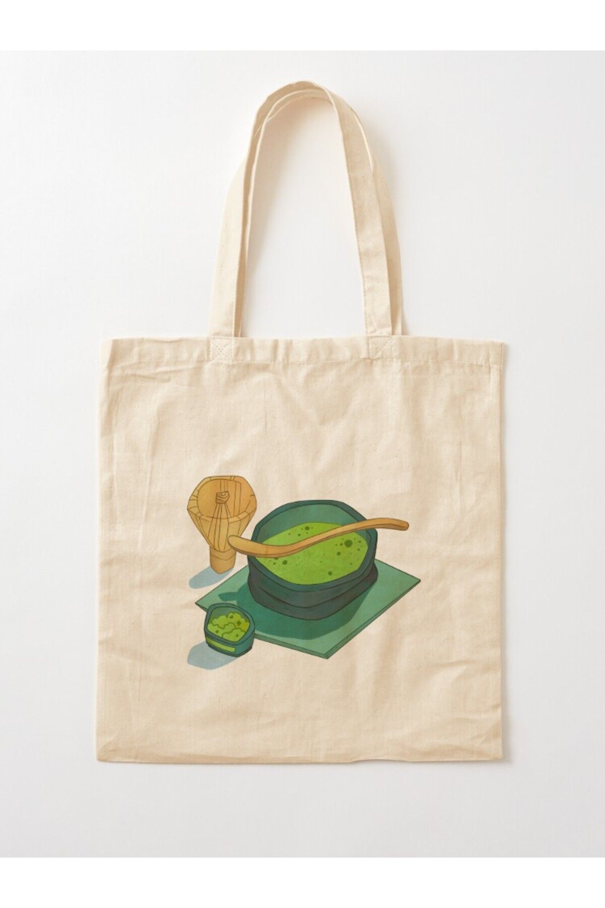 w house Geantă De Umăr Din Pânză Cu Guseted 17862 - Ceai Matcha Unisex - One Size