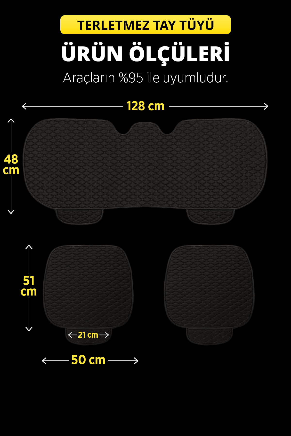 TORPEDO Tay Tüyü Cepli & Terletmez Oto Koltuk Minder Seti - Koltuk Koruma Kılıfı (3'lü Set) fotoğrafı 4 (önizleme)