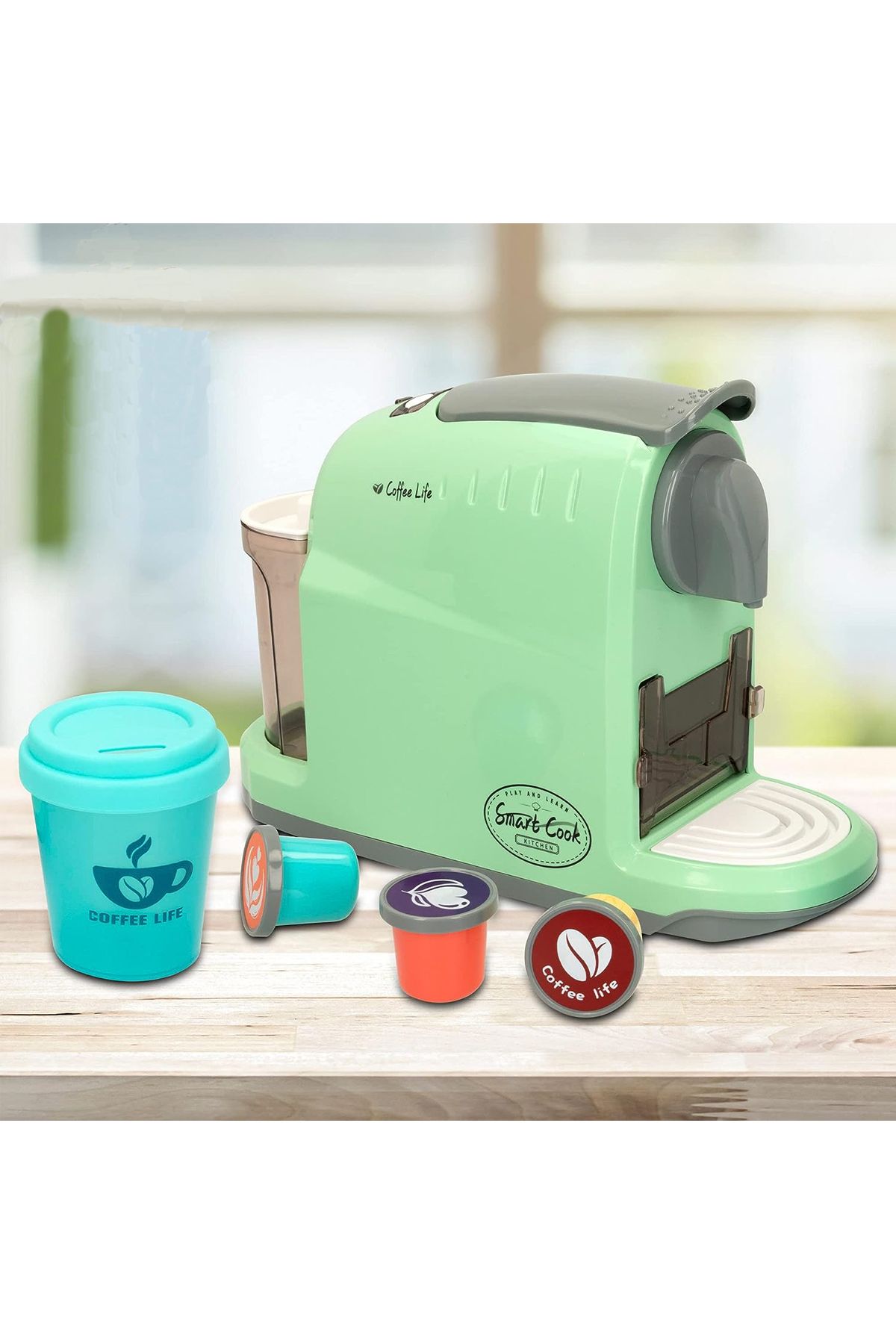 YILDIRIM OYUNCAK-Toy Coffee Machine Set with Order Screen - Toy Coffee Machine with Sound and Light 5