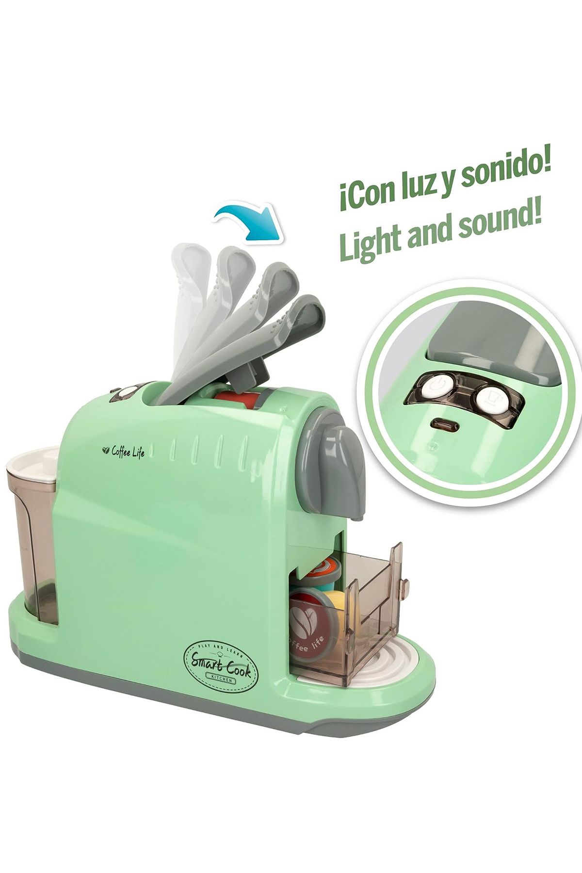YILDIRIM OYUNCAK-Toy Coffee Machine Set with Order Screen - Toy Coffee Machine with Sound and Light 4